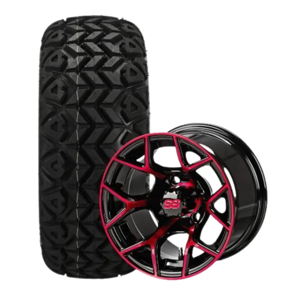 REVENGE Ninja 12-Inch Golf Cart Wheels and Tires Set of 4