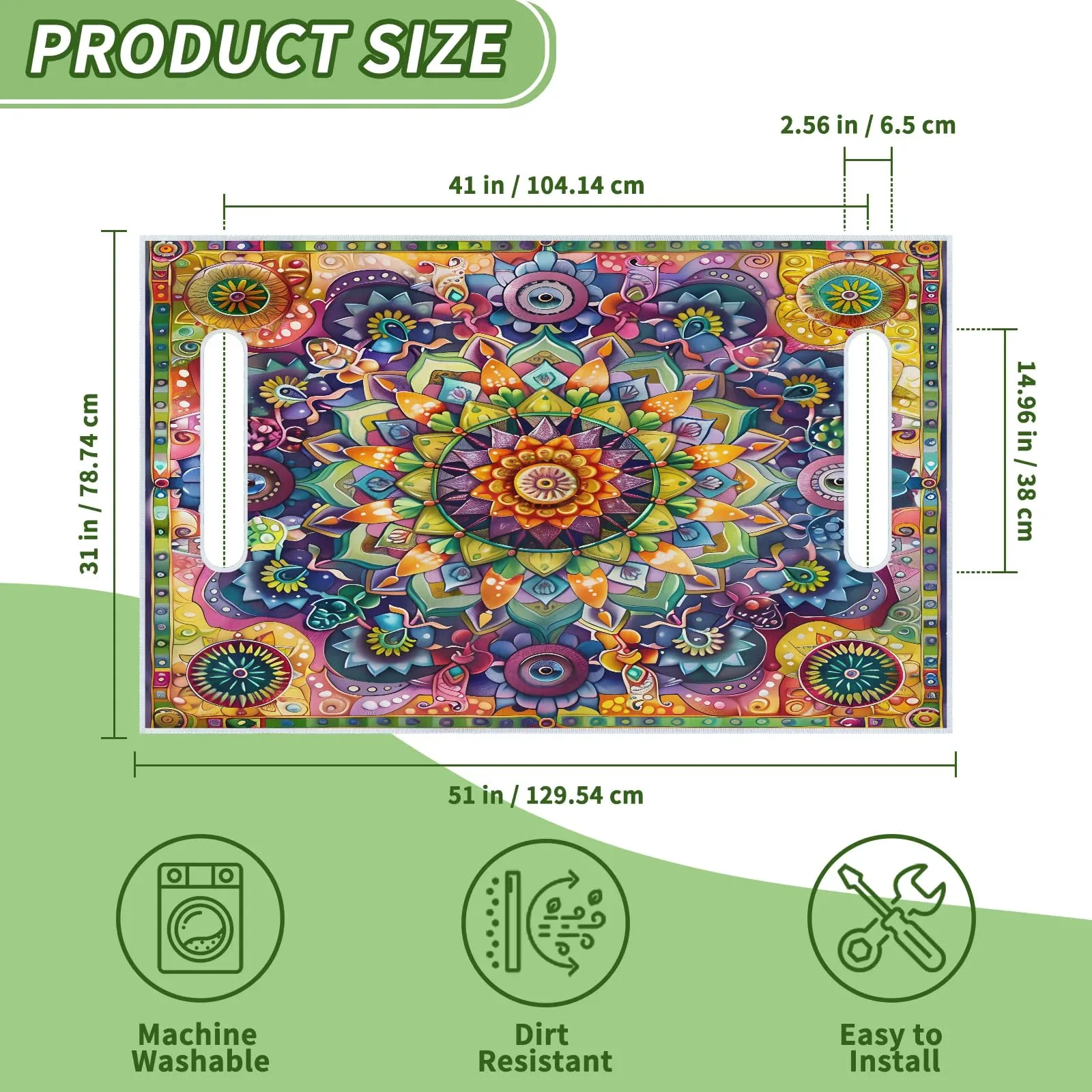 Tiveruda Retro Mandela Floral Golf Cart Seat Cover image 2