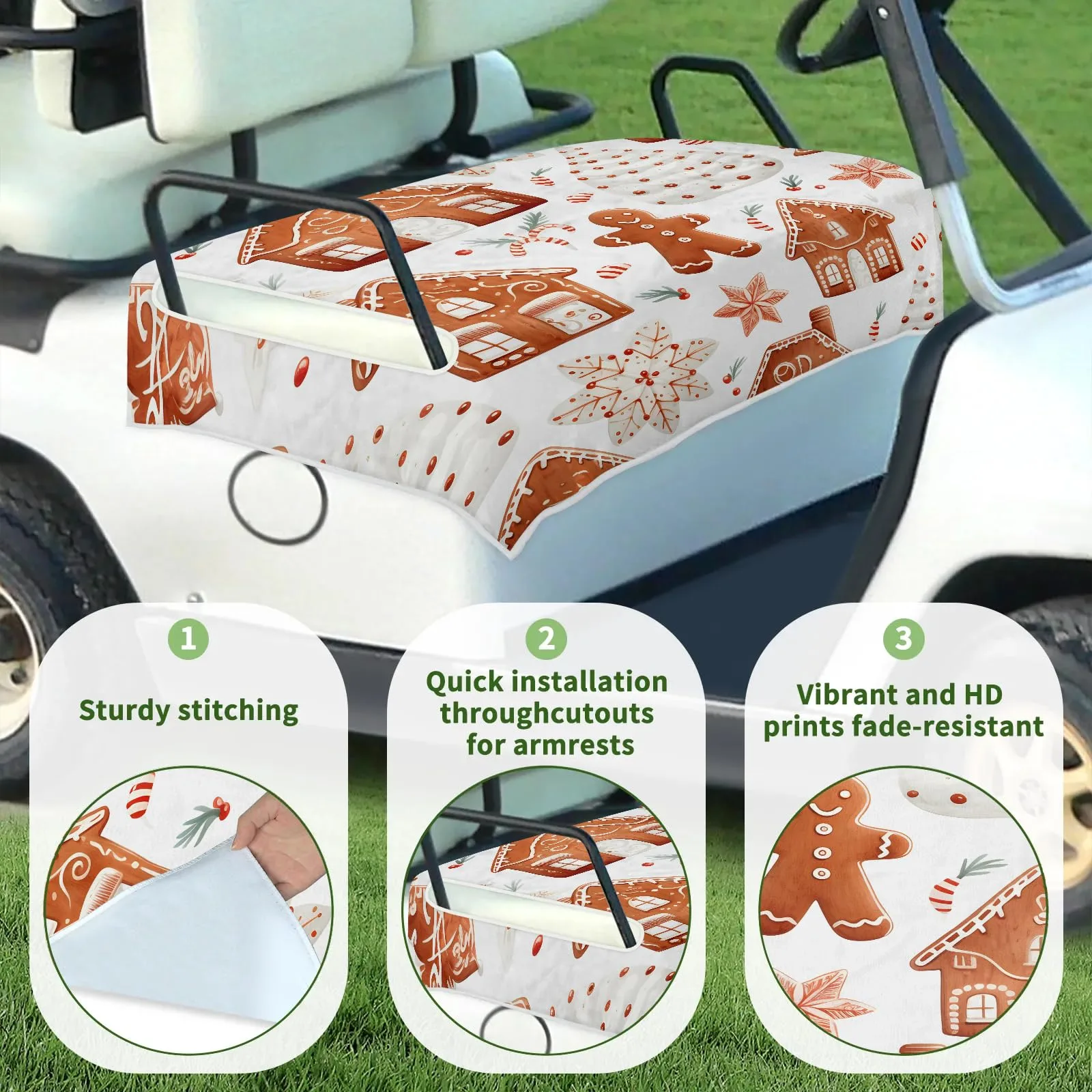 Tiveruda Golf Cart Seat Cover for Double Seats, 51 x 31 in image 3