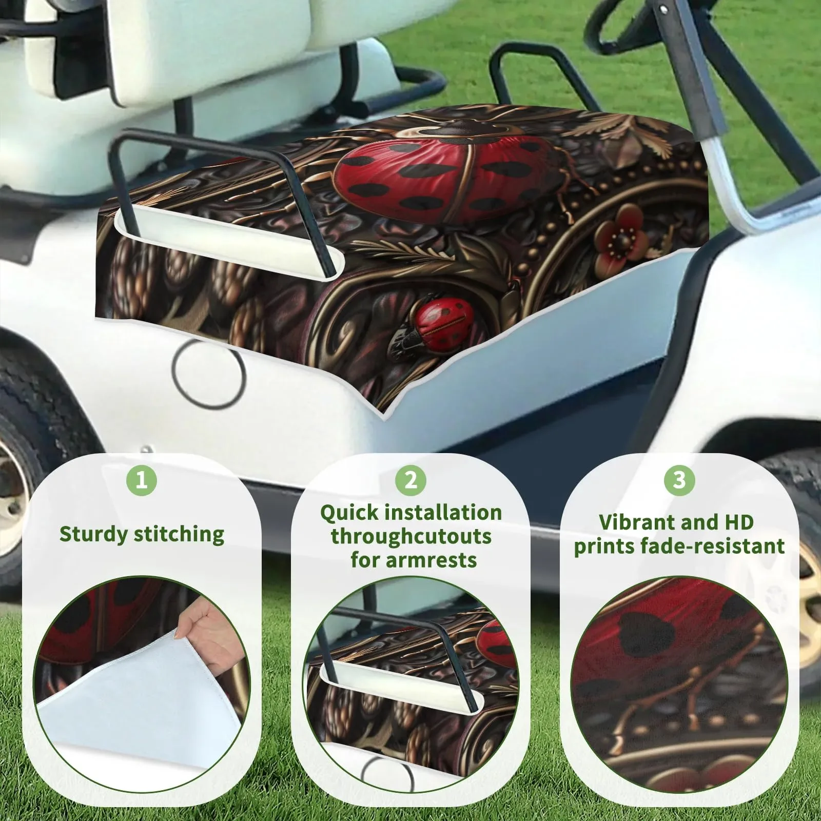 Tiveruda Universal 51" x 31" Golf Cart Seat Cover - Polyester image 3