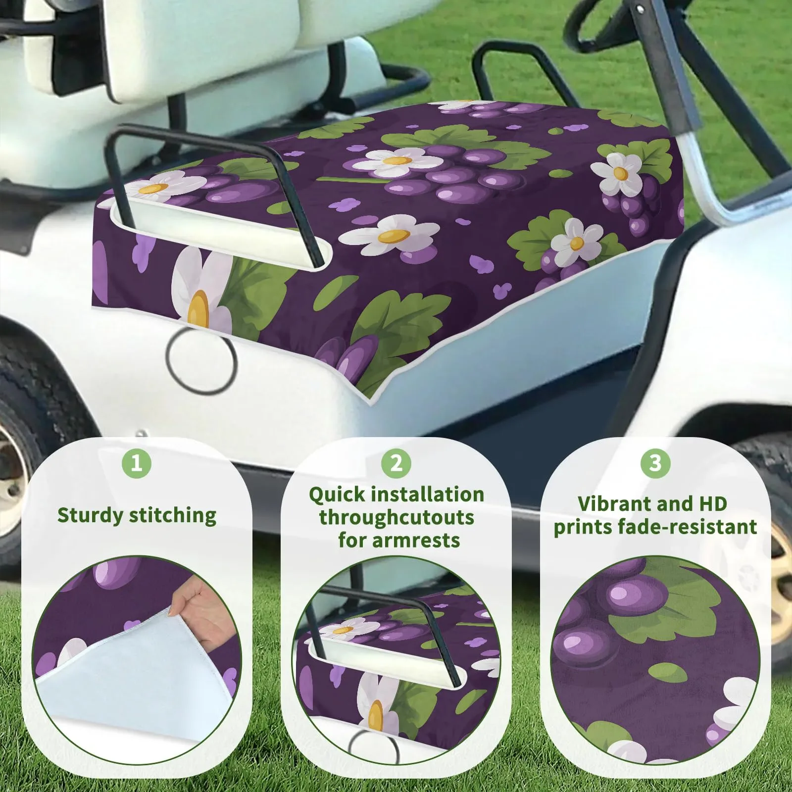 Tiveruda Golf Cart Seat Cover for Double Seats, 51 x 31 in image 3