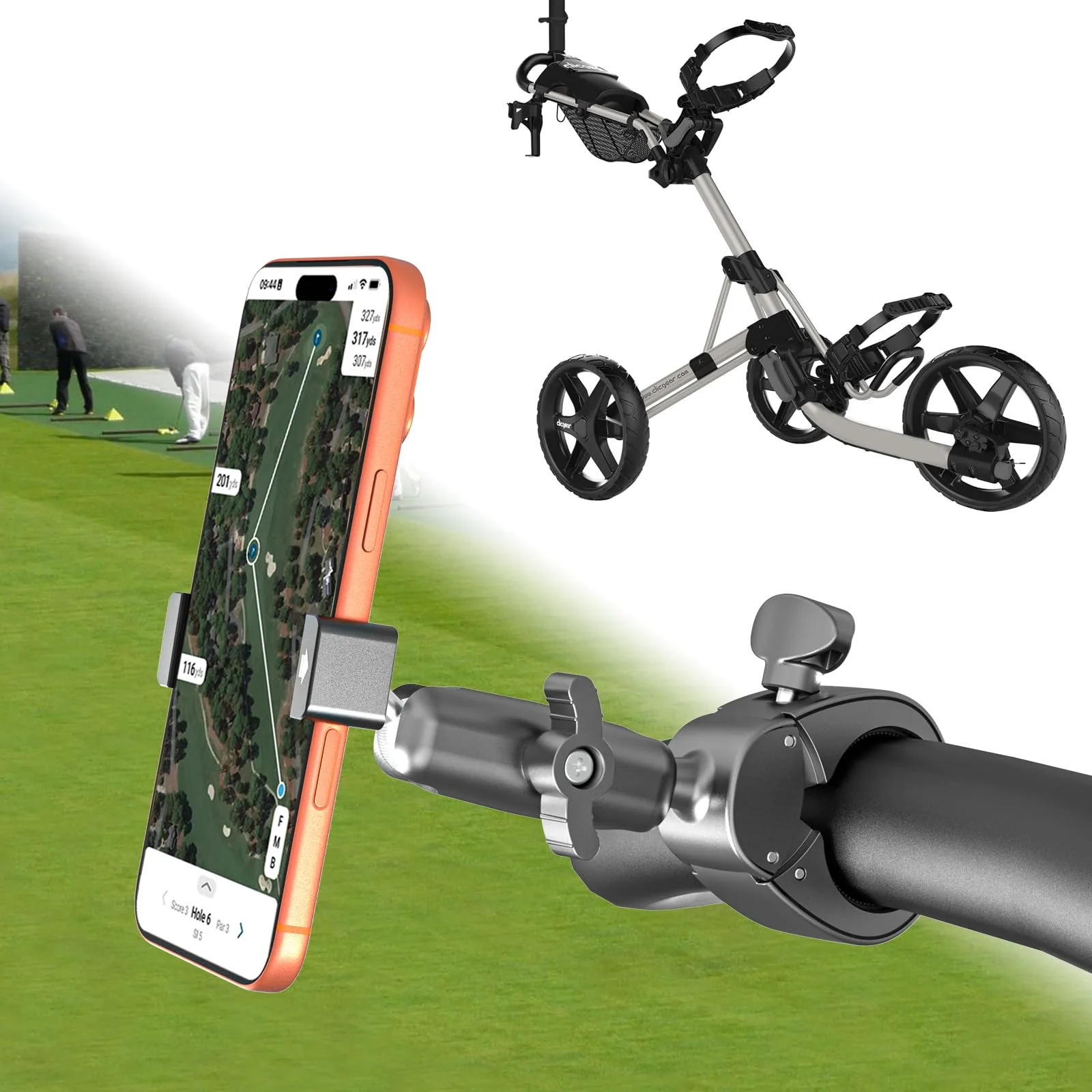 Charchendo Golf Push Cart Phone Holder, 4-7 Inch