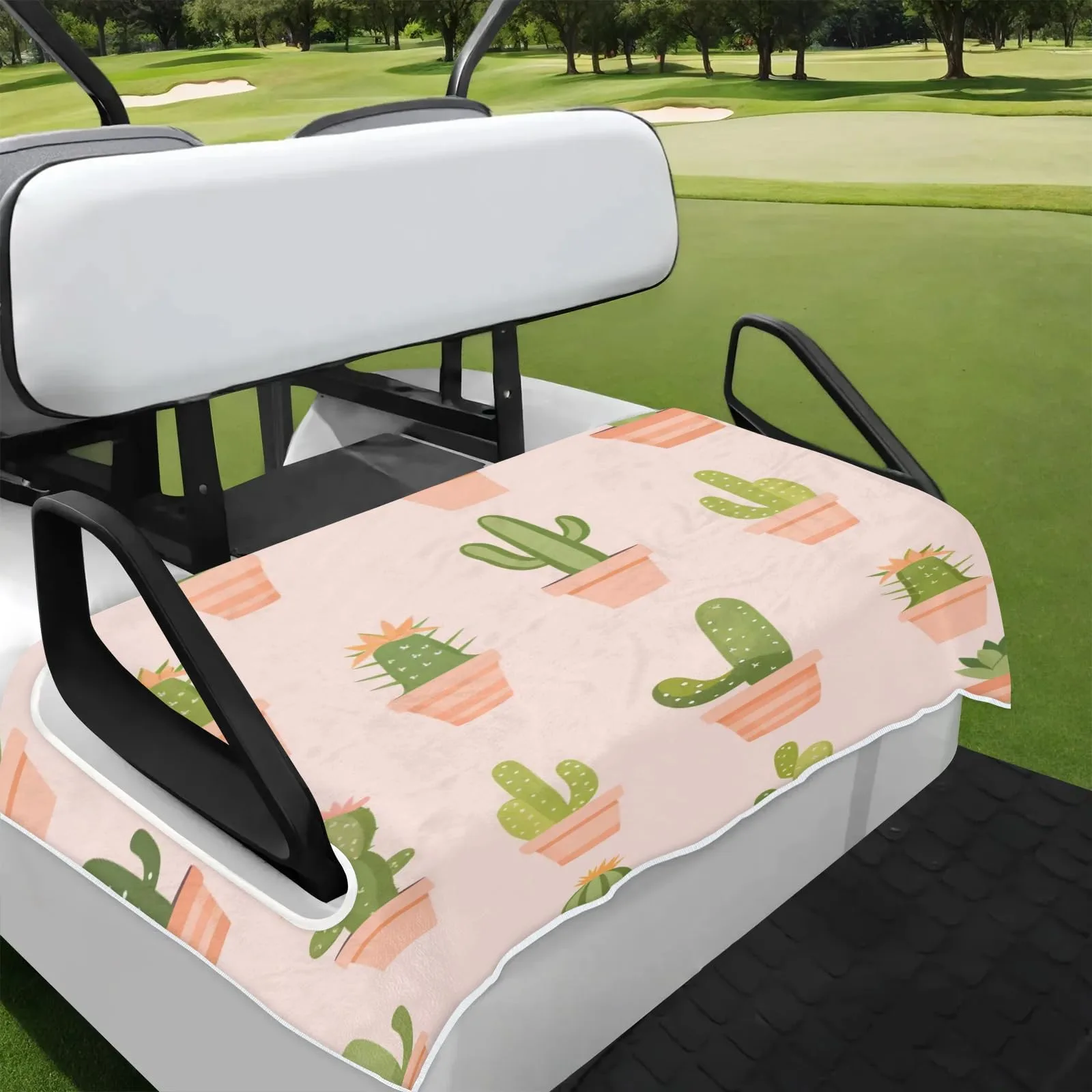 Tiveruda Watercolor Cactus Golf Cart Seat Cover