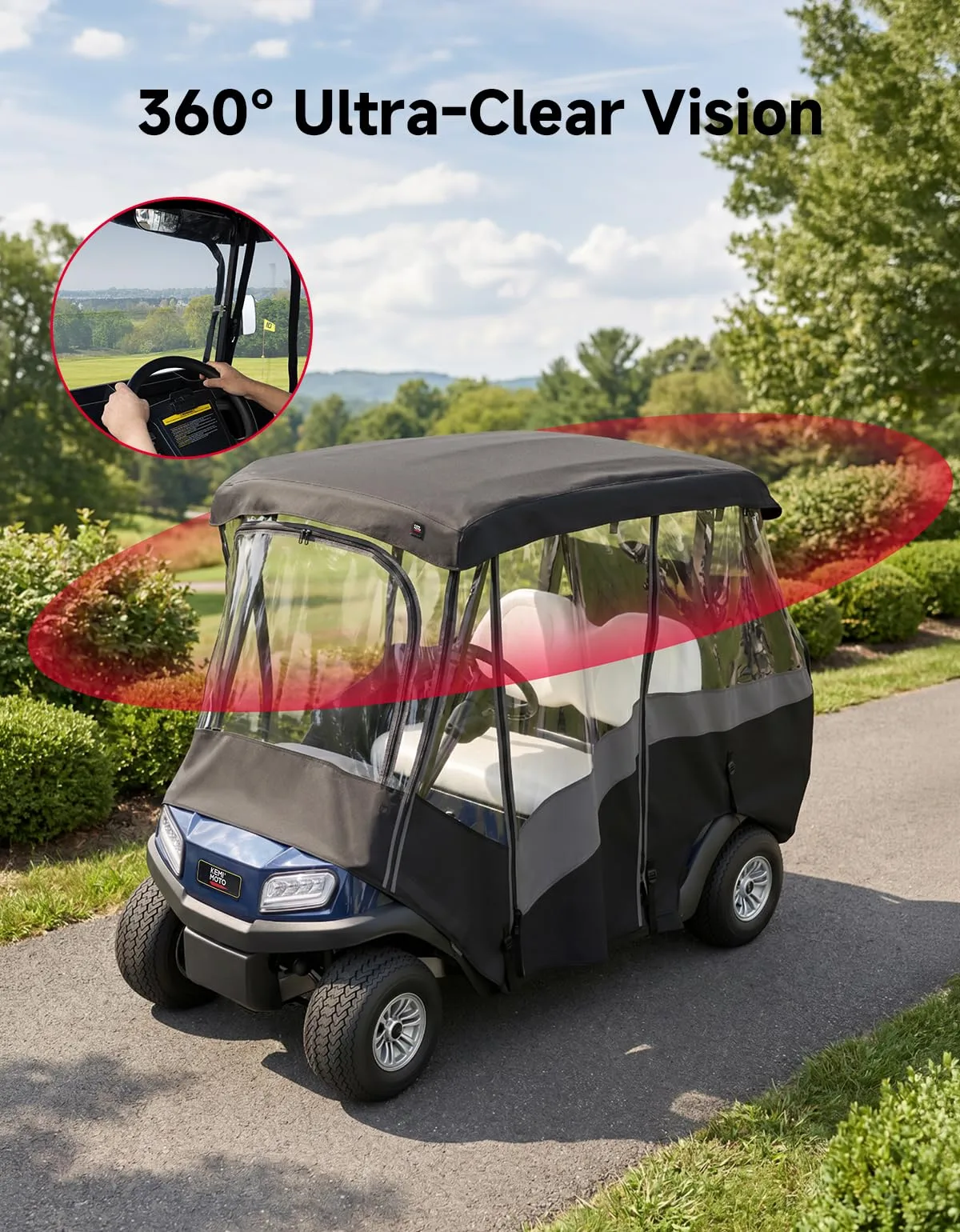 KEMIMOTO 2-Passenger Golf Cart Enclosure B1407-00008-BK image 2