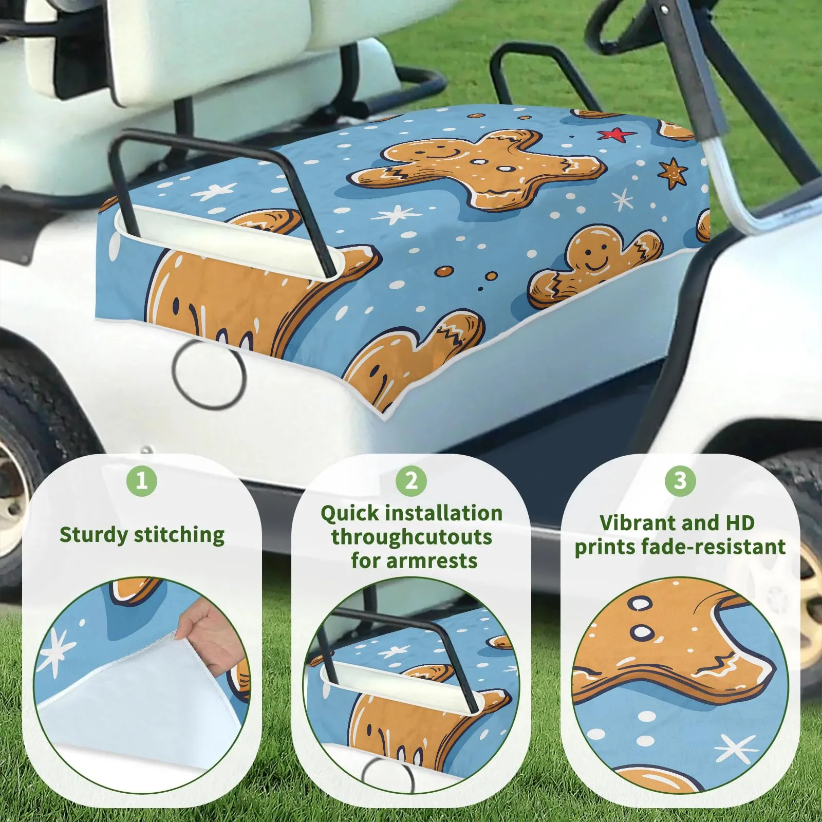Tiveruda Golf Cart Seat Cover for Double Seats 51 x 31 in image 3