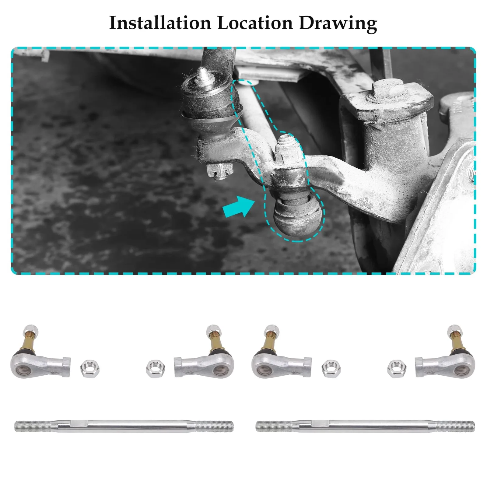 10L0L Tie Rod End Assembly Kit for E-Z-GO TXT image 4