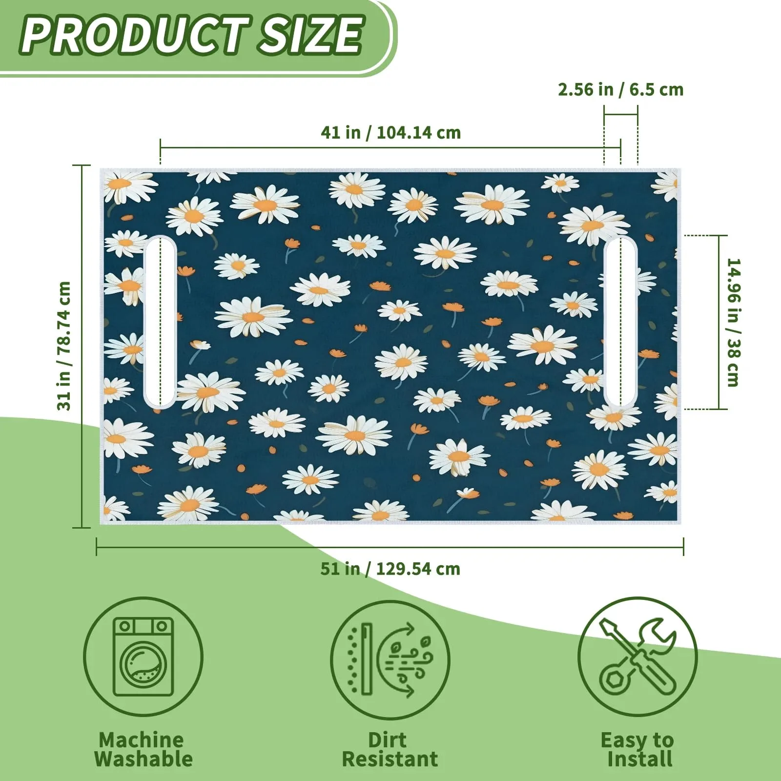 Tiveruda Flower Pattern Universal Golf Cart Seat Cover 51" x 31" image 2