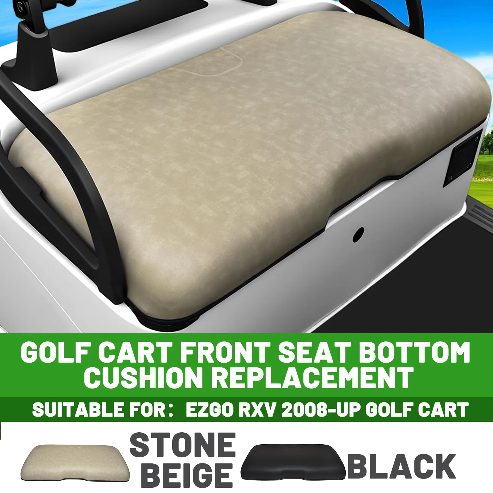 HEOHOU Front Seat Cushion for E-Z-GO RXV, Stone Beige image 2