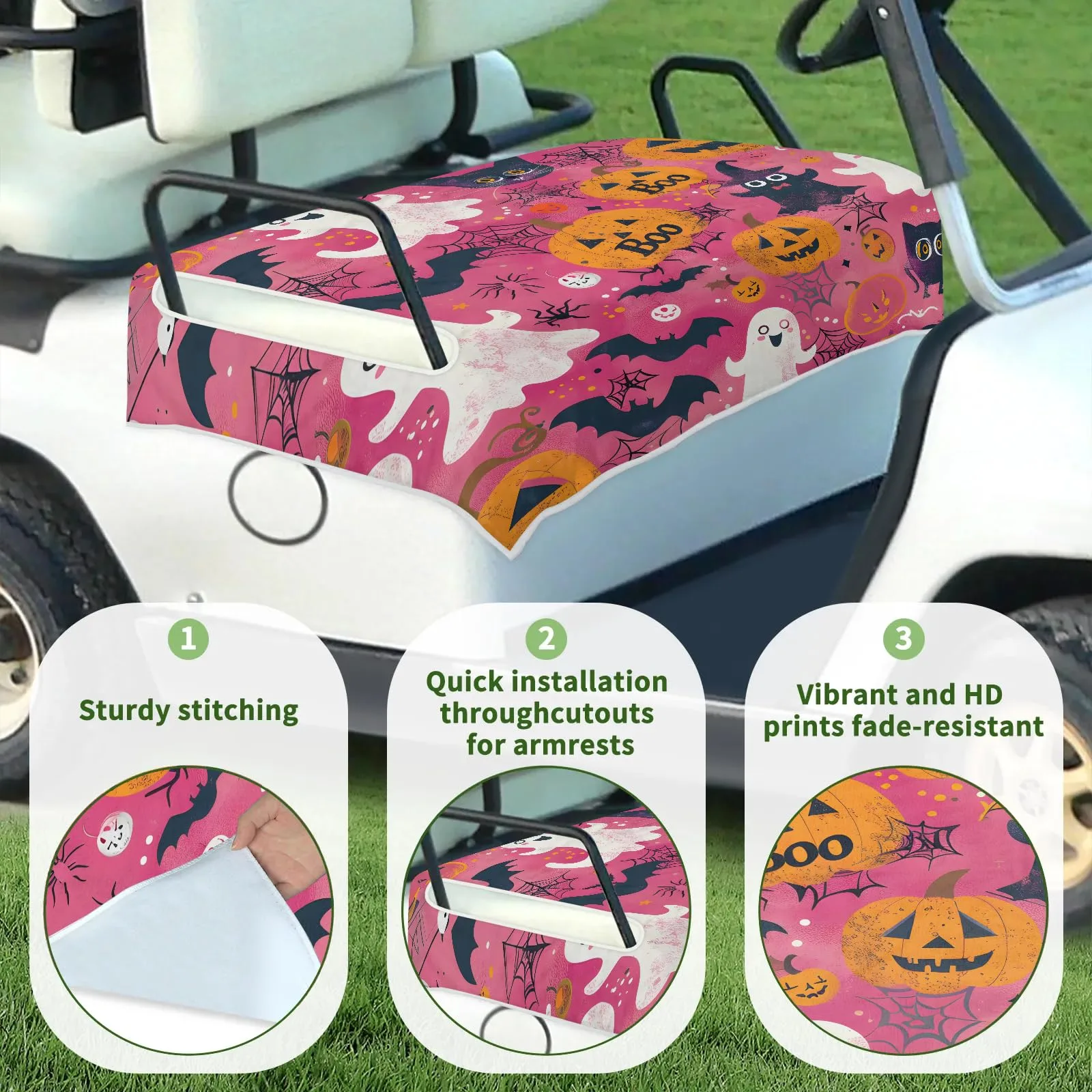 Tiveruda Golf Cart Seat Cover for Double Seats image 3