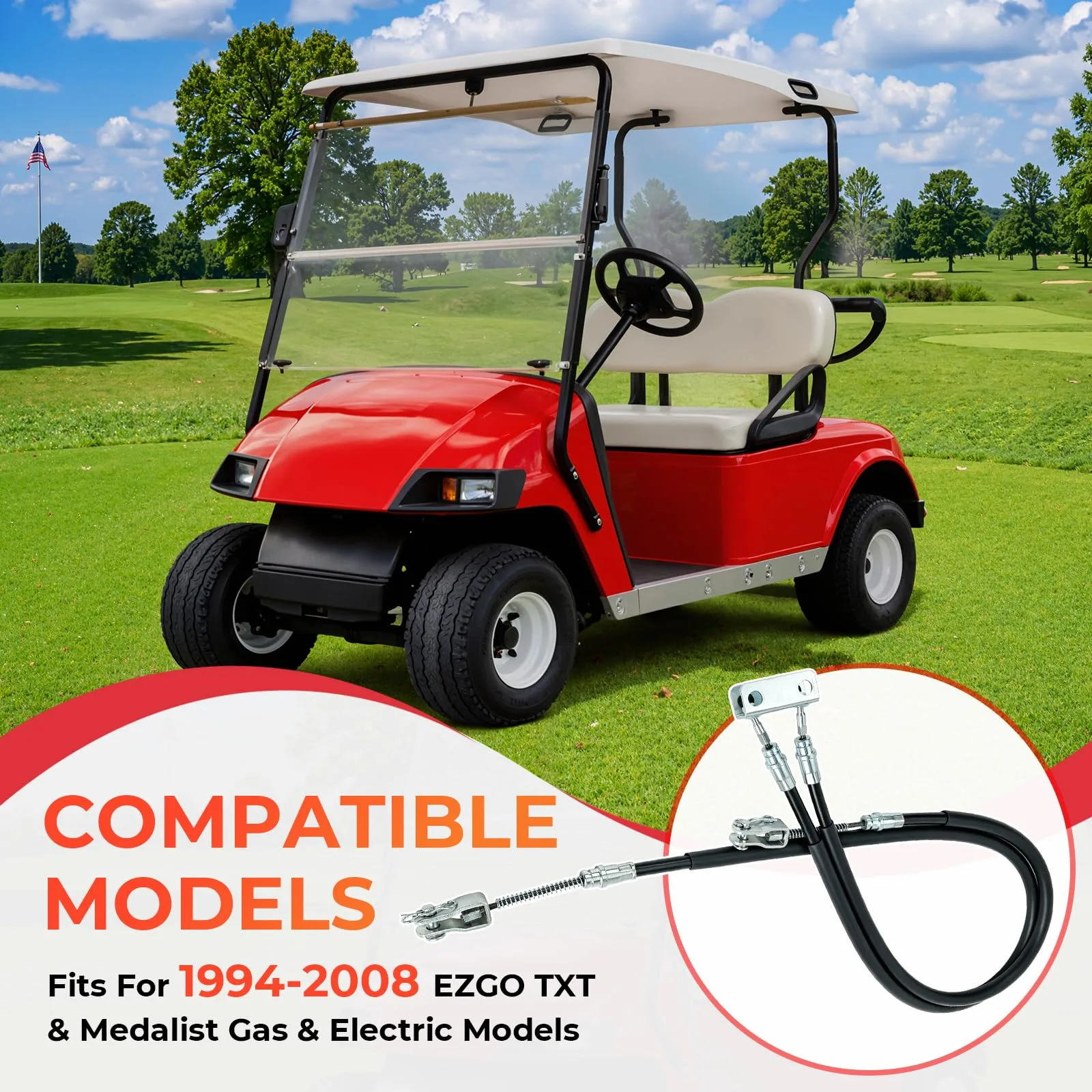 Geggkake Brake Cable Set for 1994-Up E-Z-GO TXT image 2