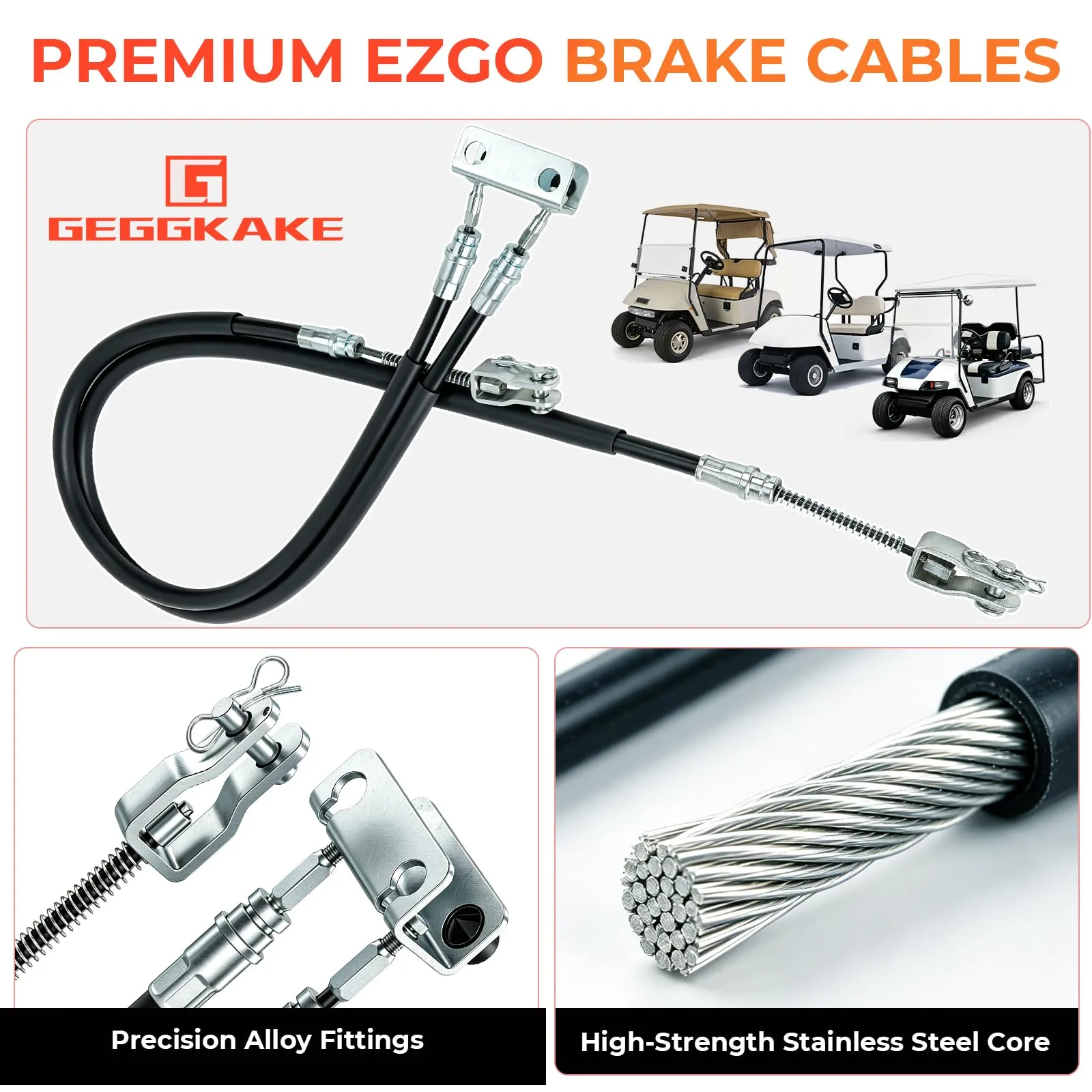 Geggkake Brake Cable Set for 1994-Up E-Z-GO TXT image 4