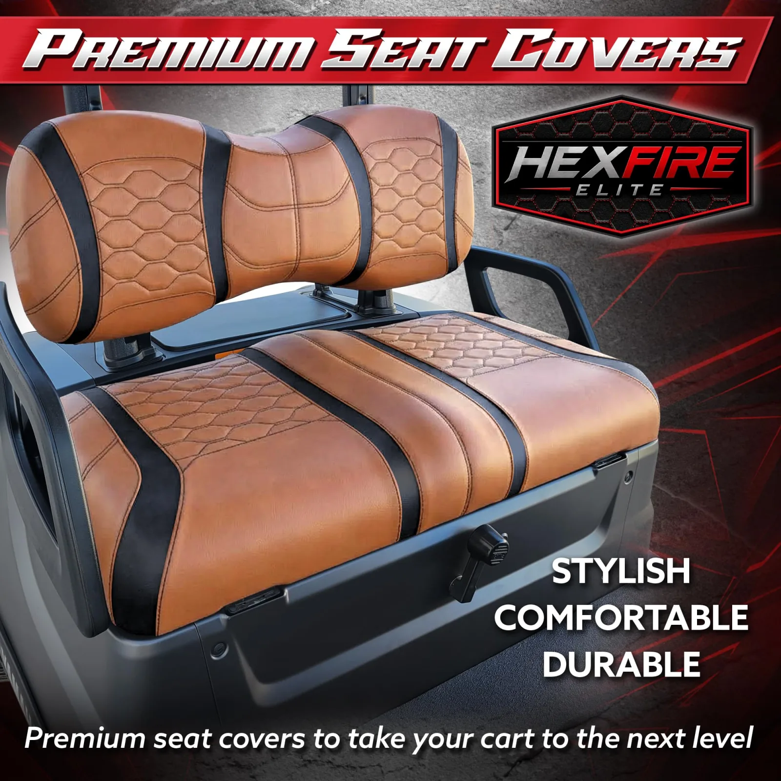 ProFormX HexFire Elite Staple-On Seat Covers 51-100-09 Brown/Black image 2