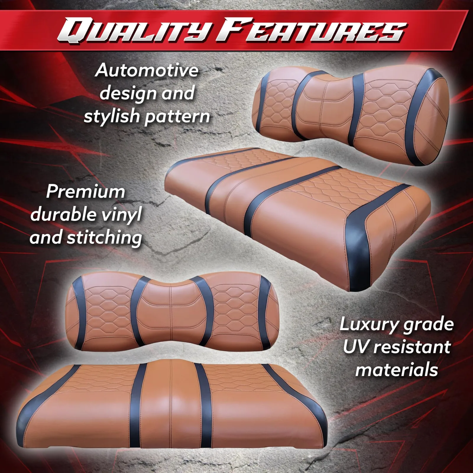 ProFormX HexFire Elite Staple-On Seat Covers 51-100-09 Brown/Black image 3