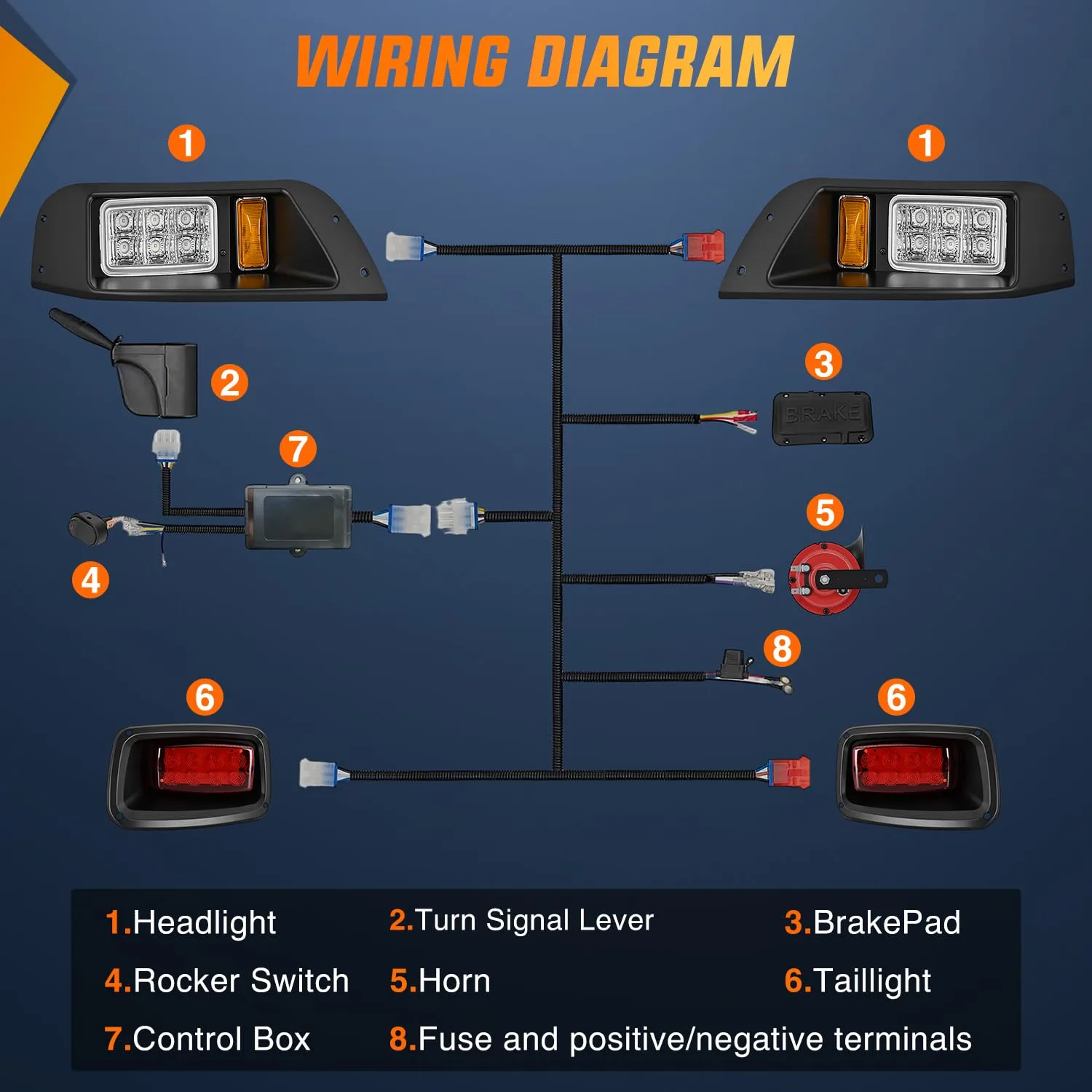 Nilight TL-635 LED Light Kit for E-Z-GO TXT Carts image 4