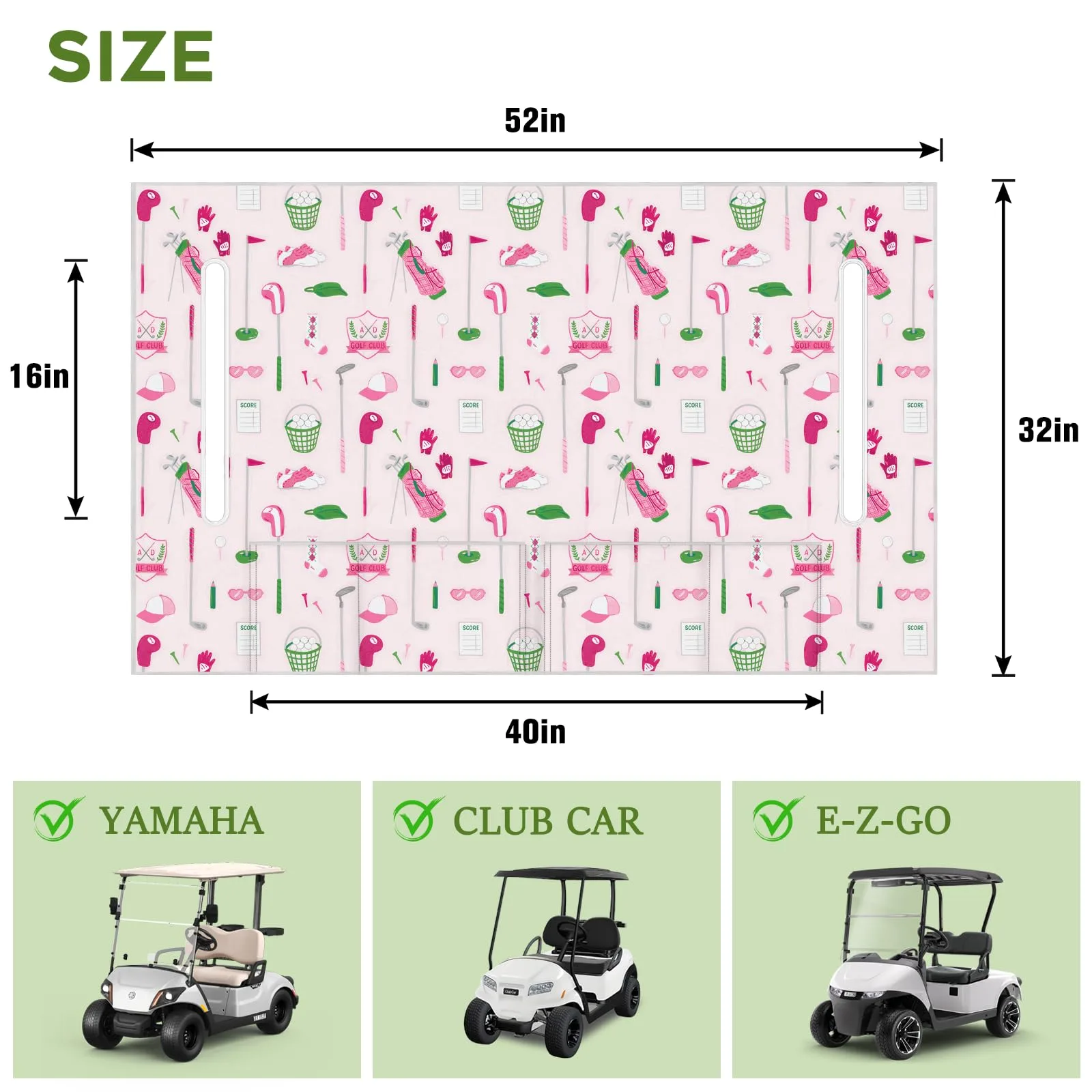 awufncksn 2-Seat Golf Cart Seat Cover 52×32 in (MPN 9133391397969) image 2