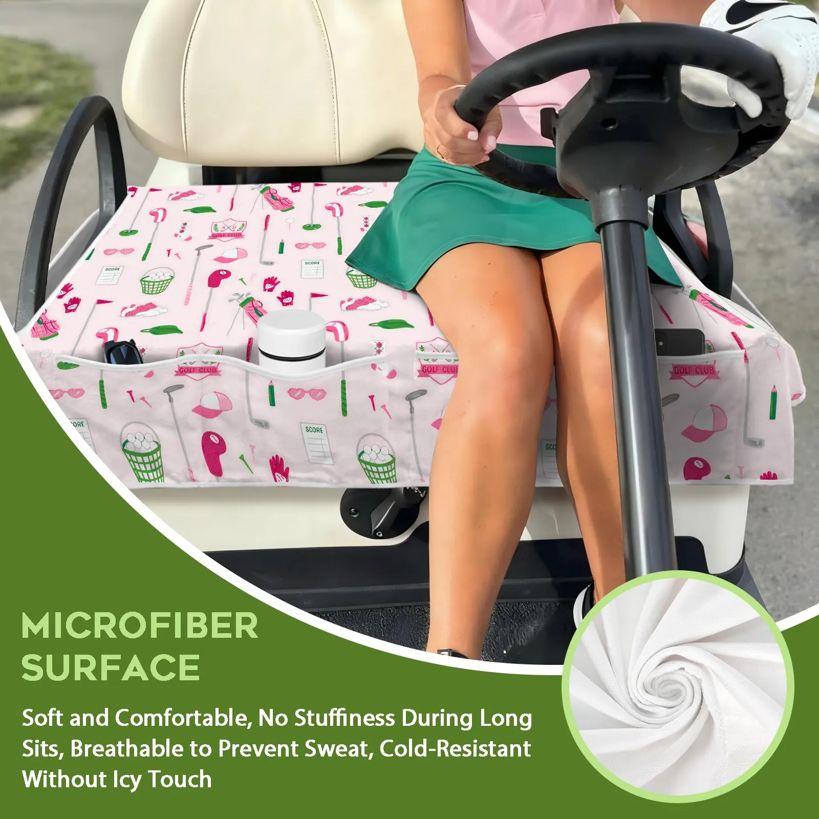 awufncksn 2-Seat Golf Cart Seat Cover 52×32 in (MPN 9133391397969) image 4