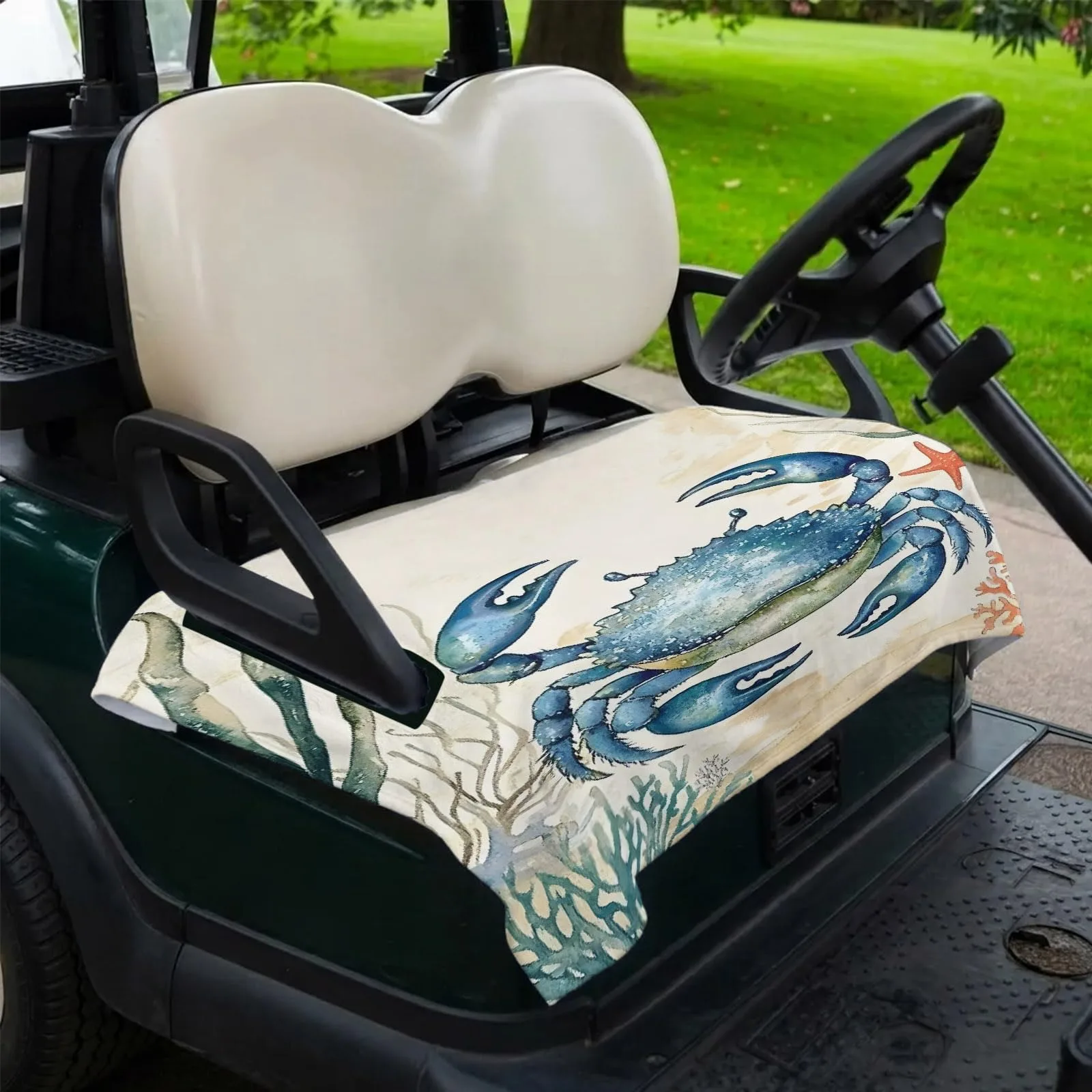 DecorLovee Blue Teal Golf Cart Seat Cover, 51 x 31 in image 2