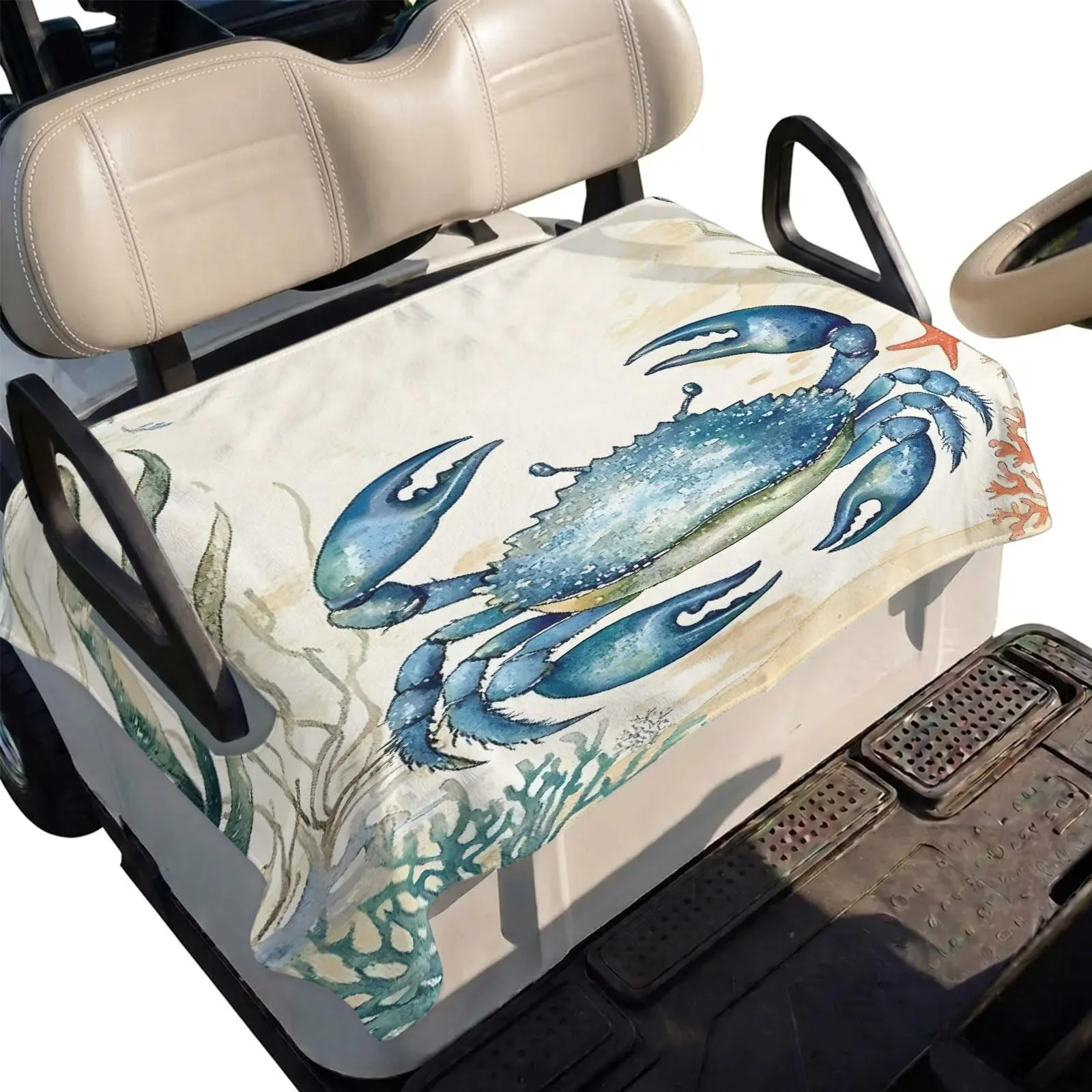 DecorLovee Blue Teal Golf Cart Seat Cover, 51 x 31 in