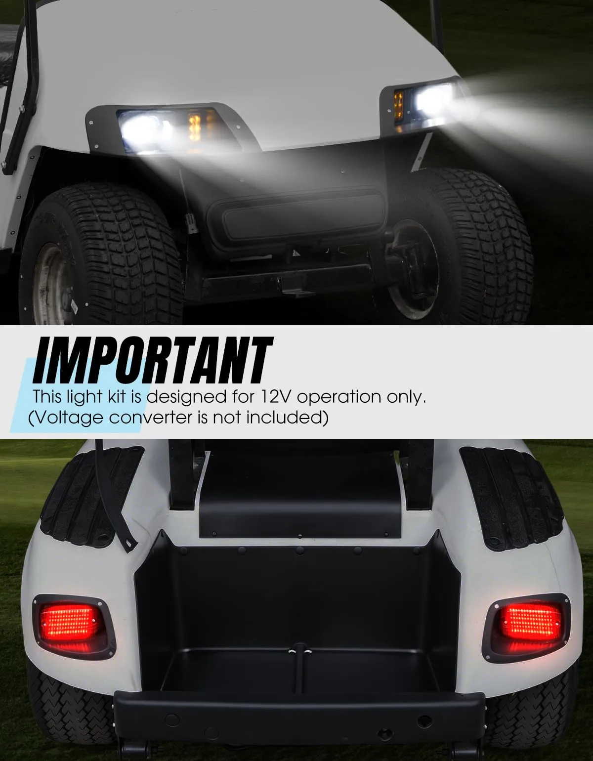Dacalo 12V LED Headlight and Taillight Kit for E-Z-GO TXT image 3