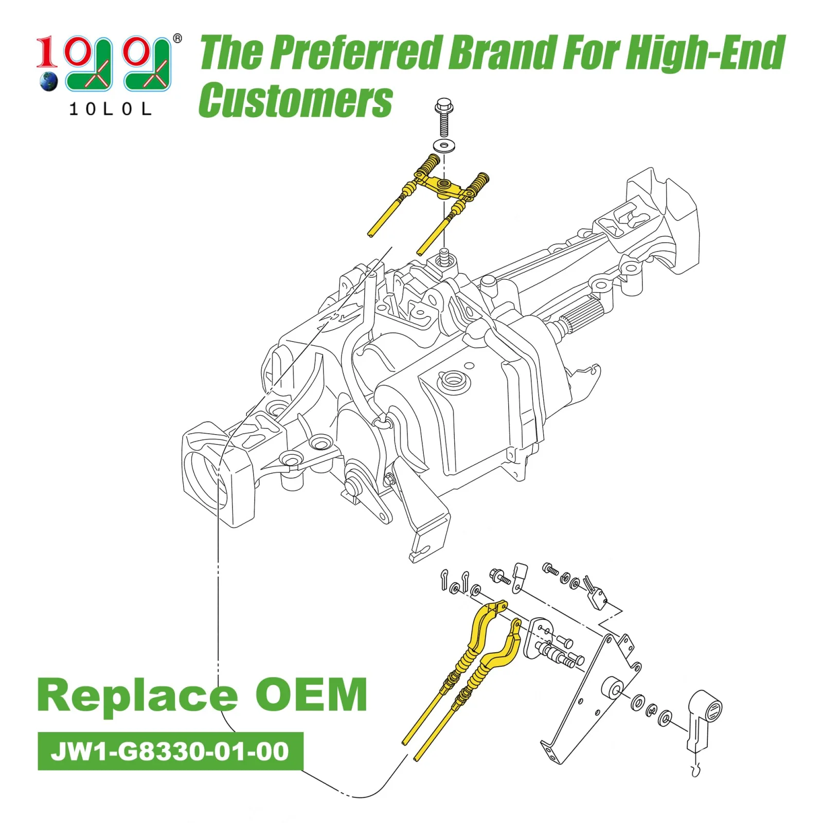 10L0L Shifter Cable Kit for Yamaha G29 Drive Gas image 2