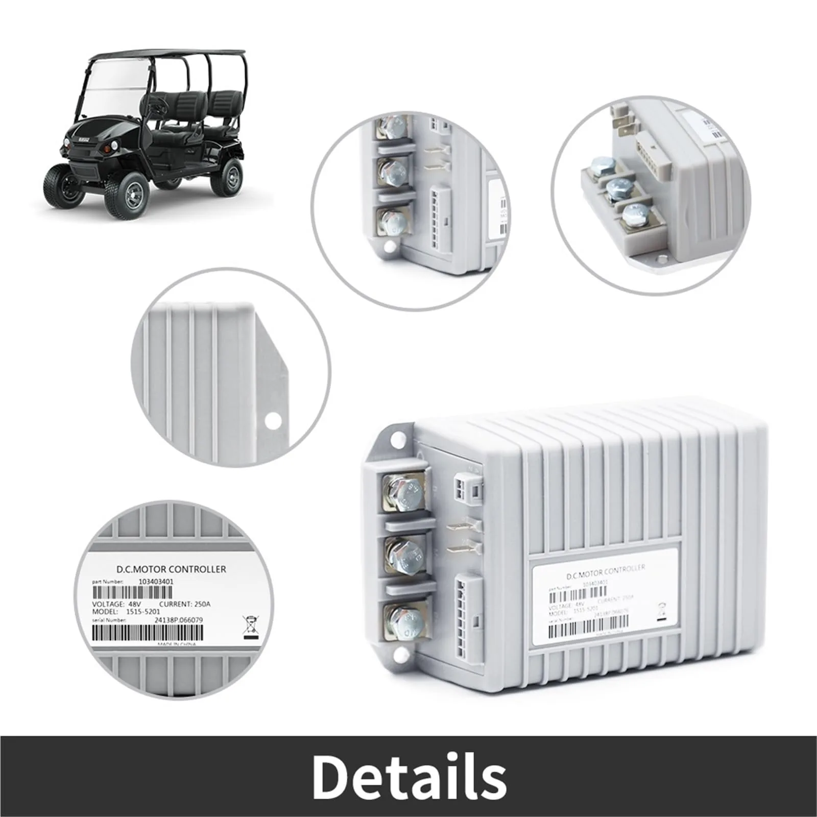 KINBZQ 48V 250A Golf Cart Motor Controller 1515-5201 image 3