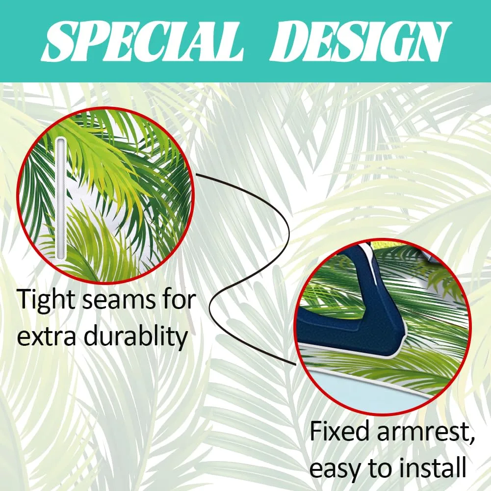 ORIGACH Golf Cart Seat Cover, Palm Fronds, 51 x 31.9 in image 3