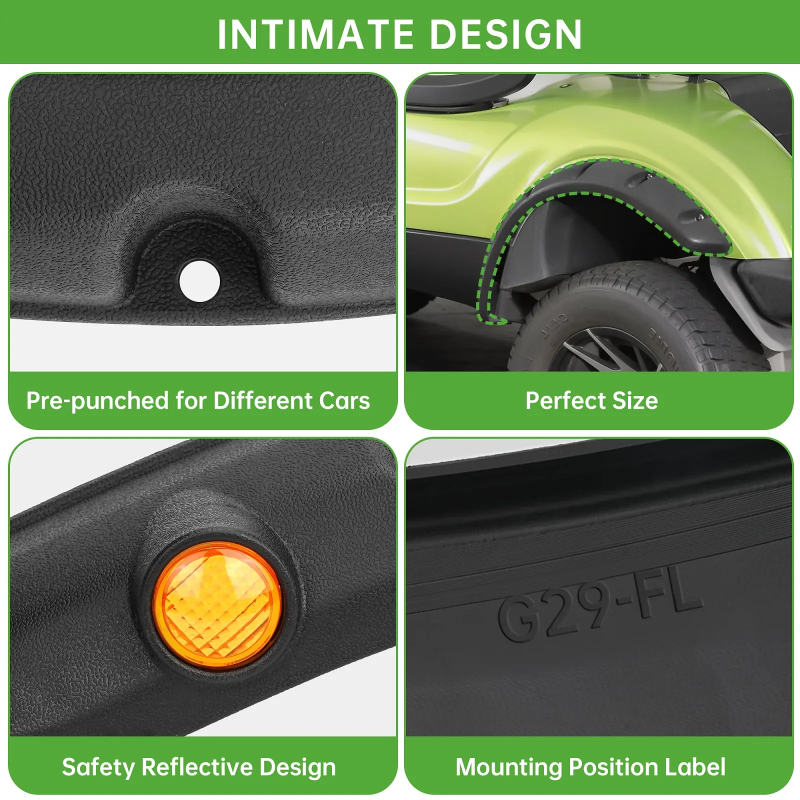 10L0L Fender Flares for Yamaha G29 Drive, Front & Rear image 3