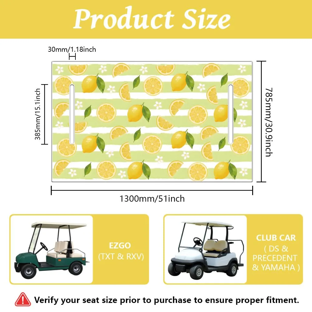 Peacoblue Lemon Golf Cart Seat Cover – 51 x 31 in image 2