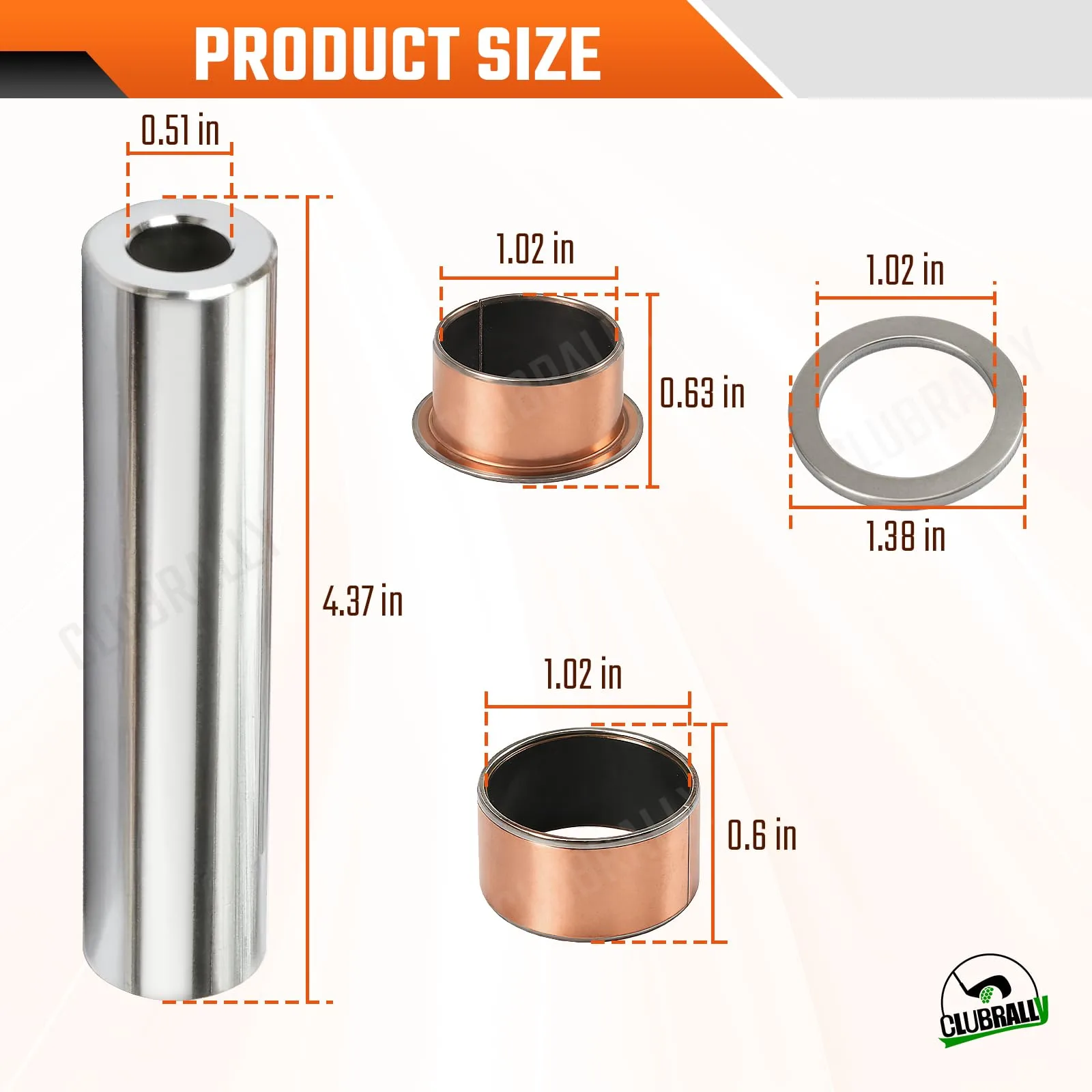 CLUBRALLY E-Z-GO Spindle King Pin Bushing Kit Aix-CB-092 image 4