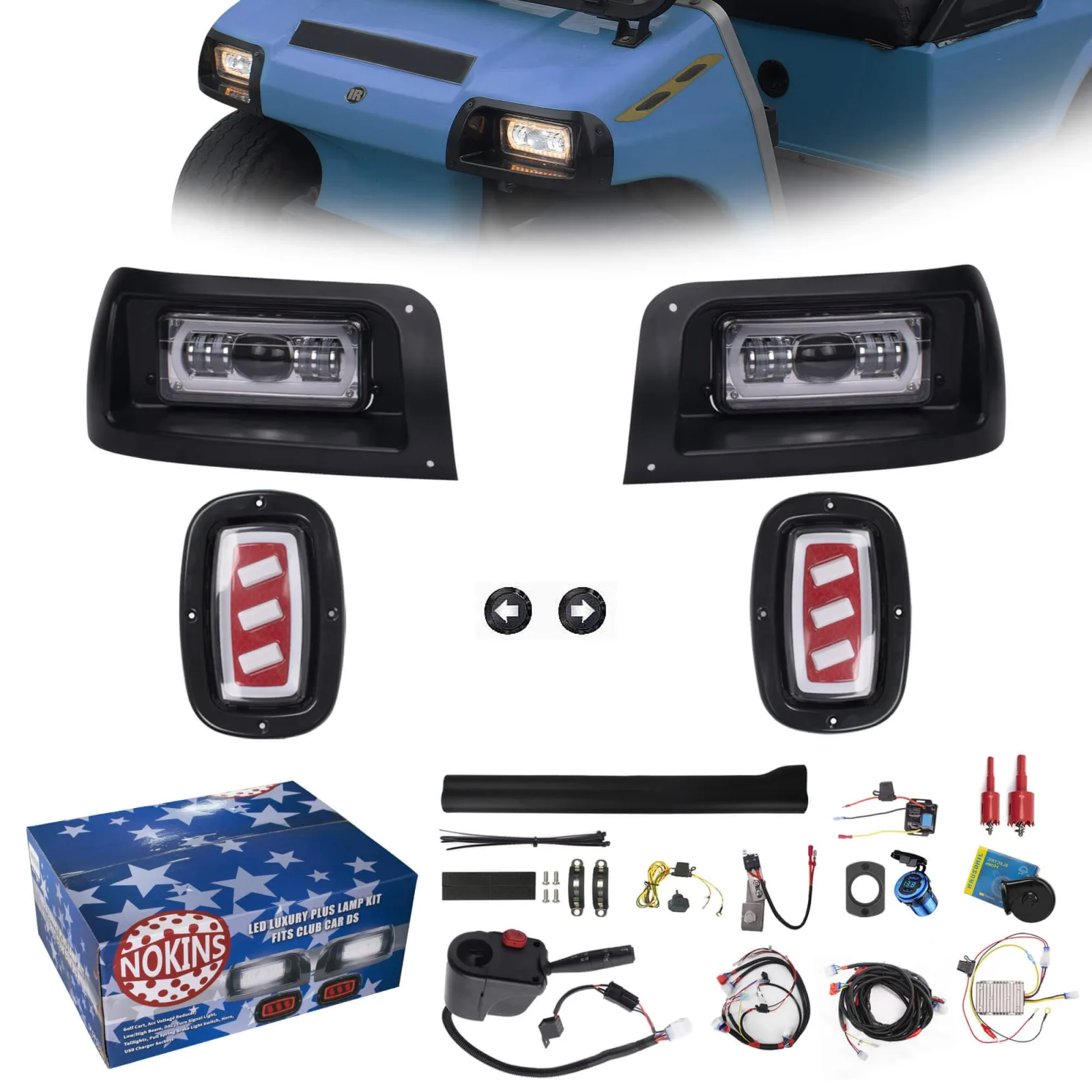 NOKINS LED Light Kit for Club Car DS 1993-Up