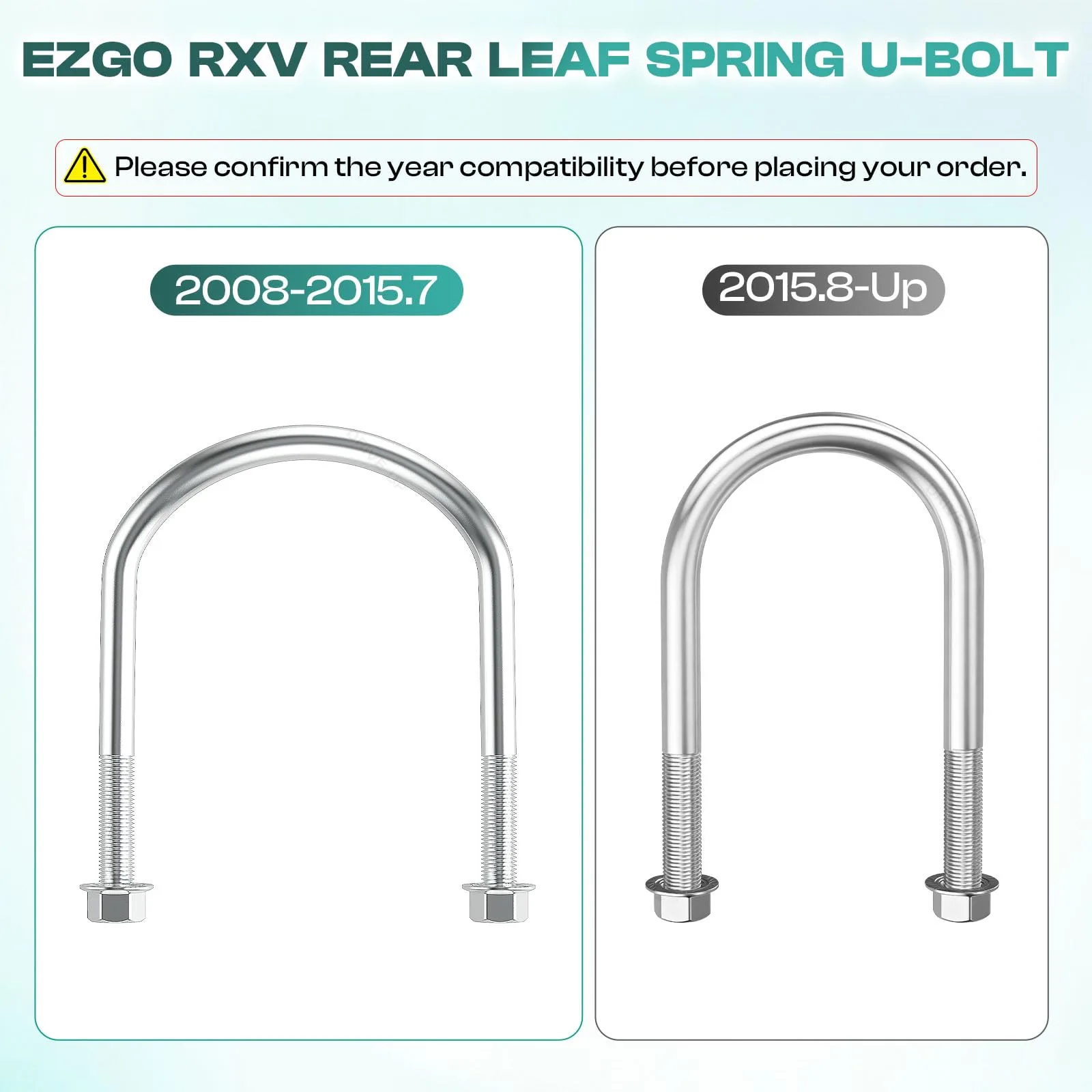 DRIVE UP Rear Leaf Spring U-Bolts for E-Z-GO RXV image 4