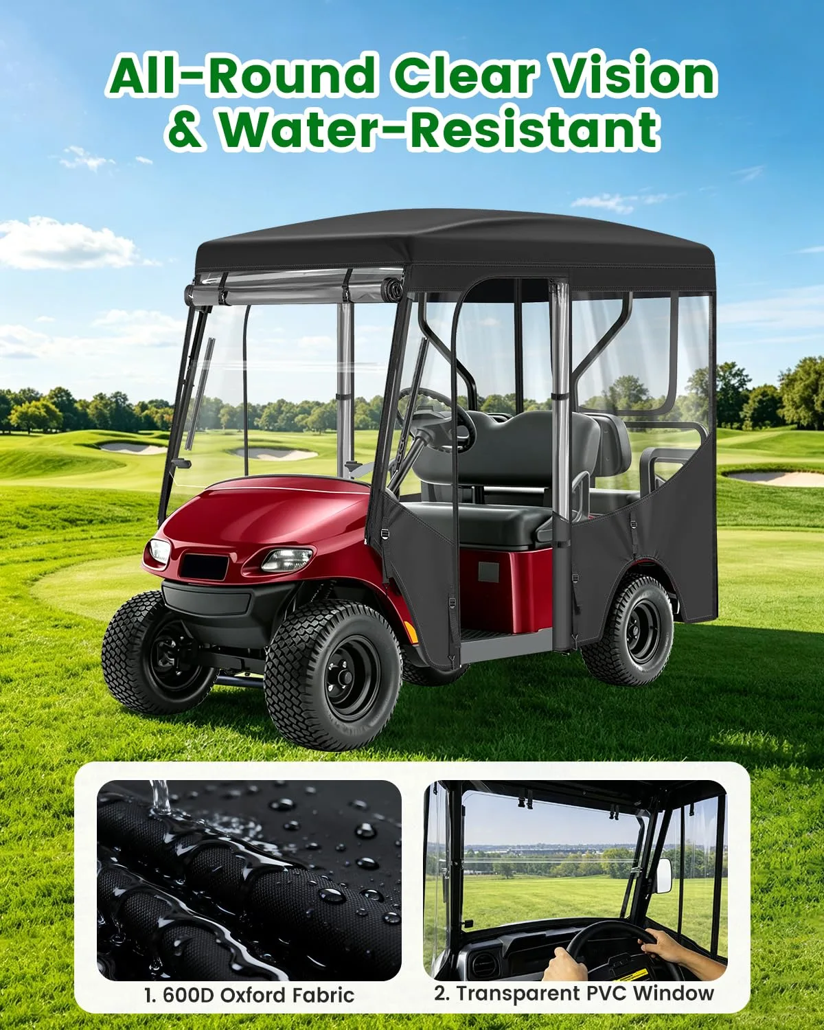 WEIMELL 4-Passenger Golf Cart Enclosure for Club Car & E-Z-GO image 4