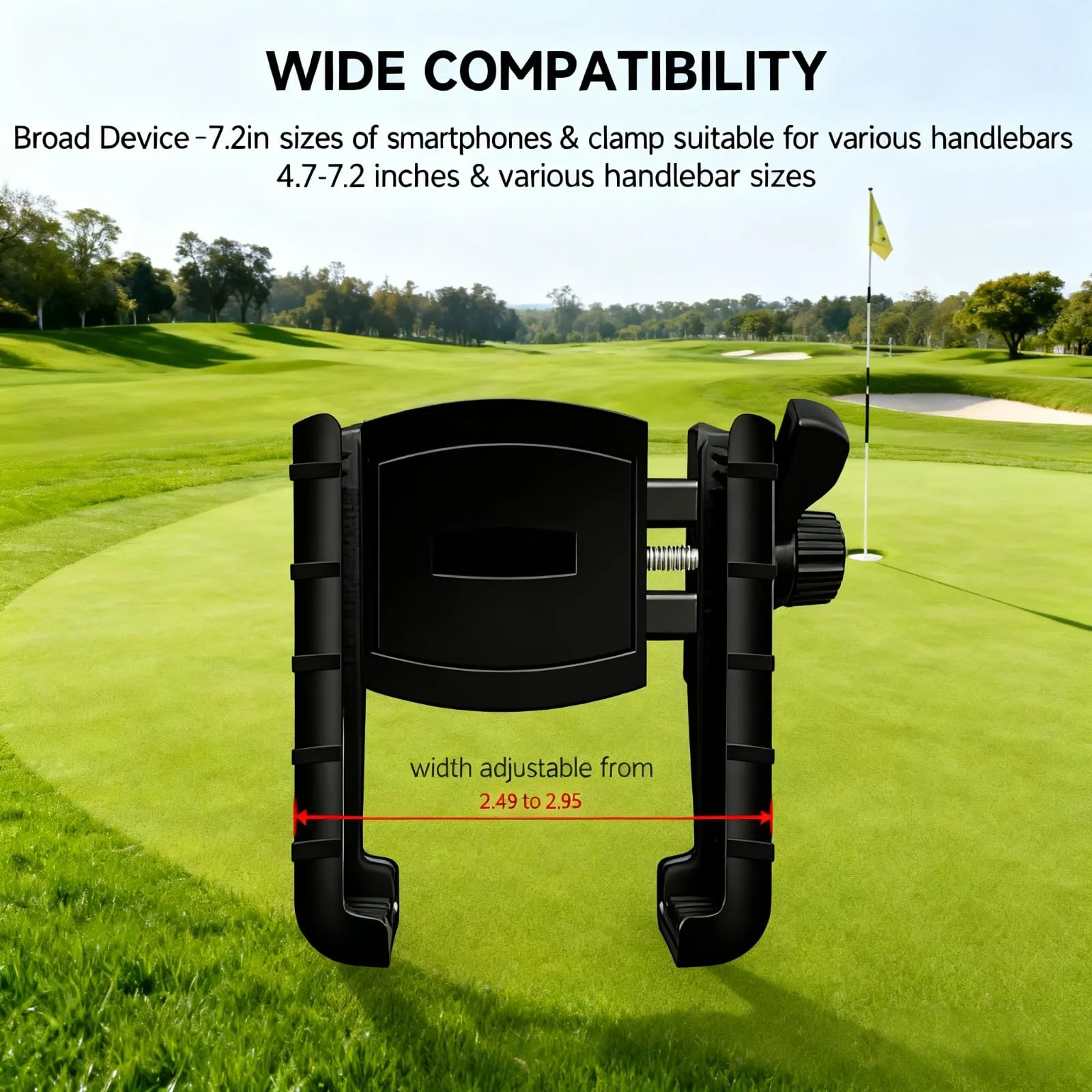 Universal Golf Cart Phone Holder Mount, 360° Rotating image 2