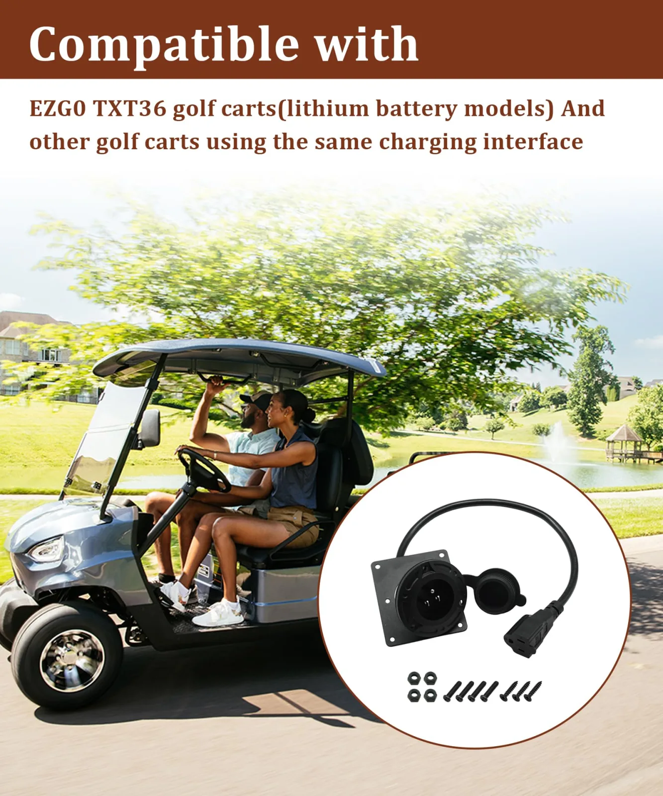 kakeken KMH10 Charging Port Adapter for E-Z-GO TXT36 image 2