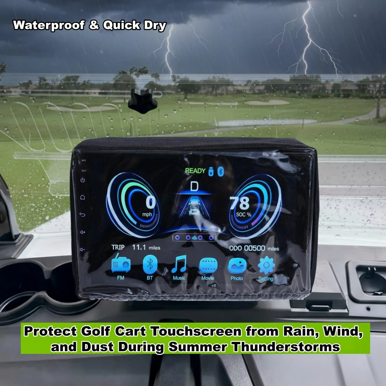 Woho Waterproof Touchscreen Cover for Denago & Ev Golf Carts image 2