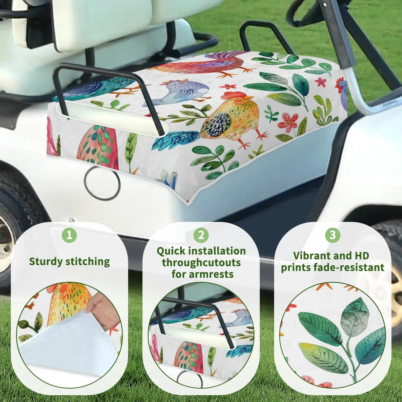 Tiveruda Golf Cart Seat Cover for Double Seats image 3