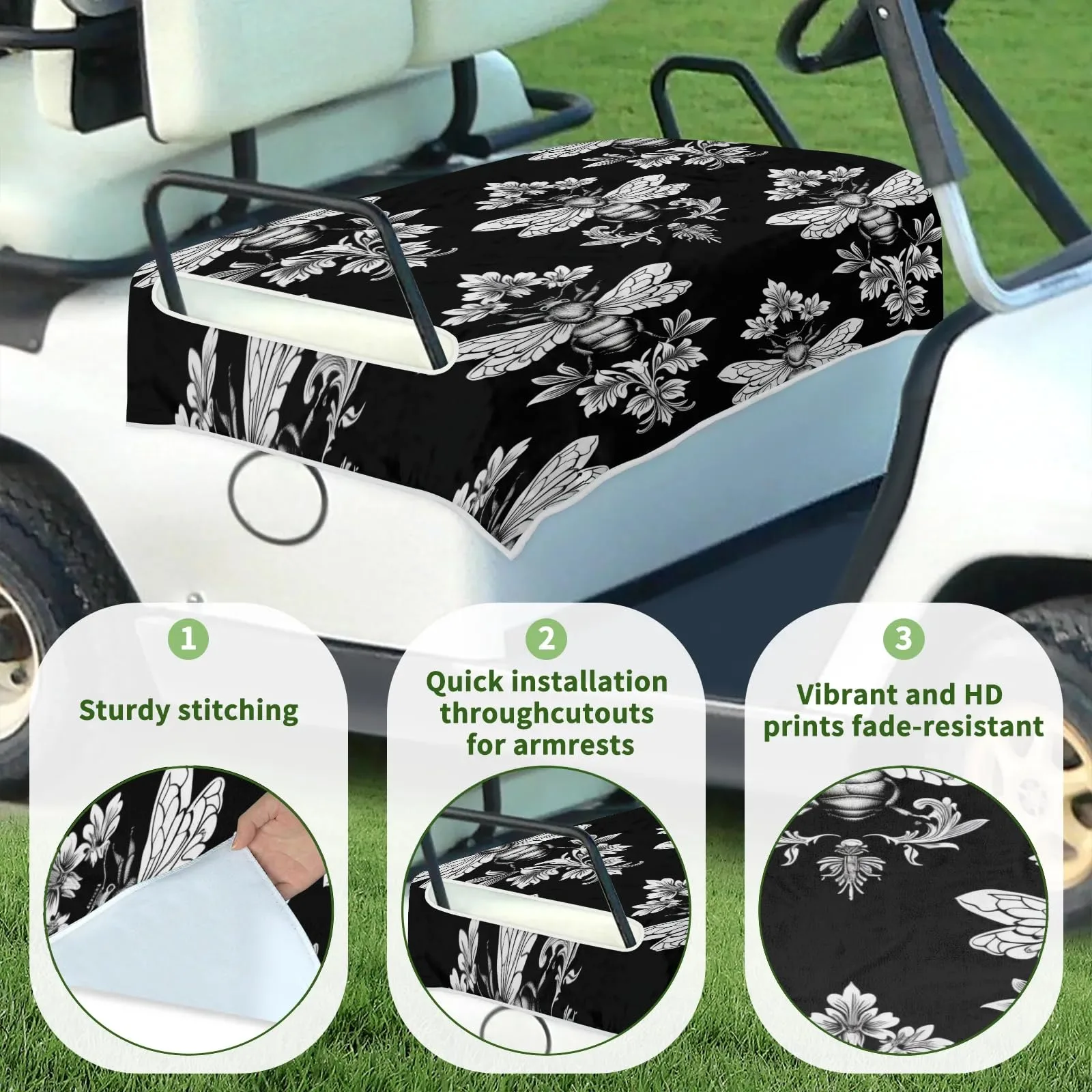 Tiveruda Golf Cart Seat Cover for Double Seats, 51 x 31 in image 3