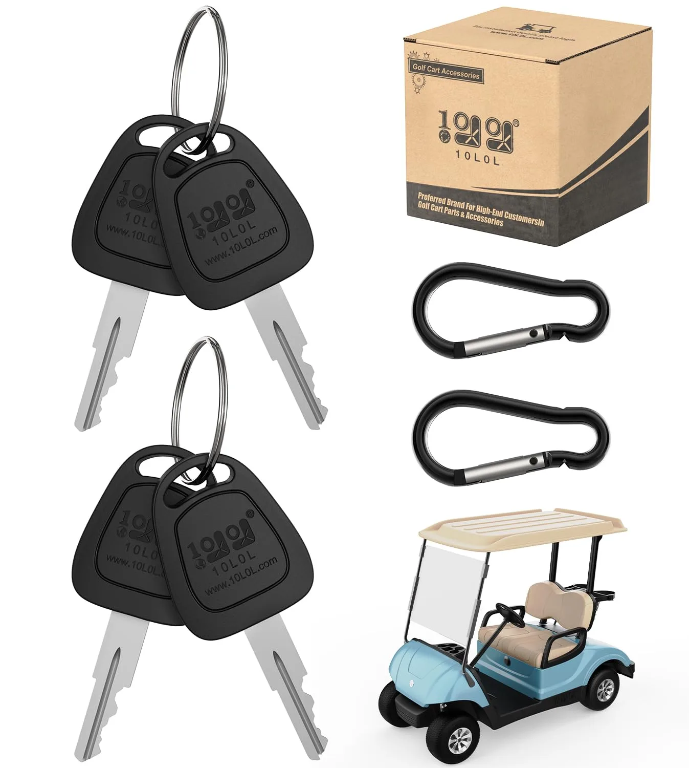 10L0L E-Z-GO Golf Cart Ignition Keys 4-Pack