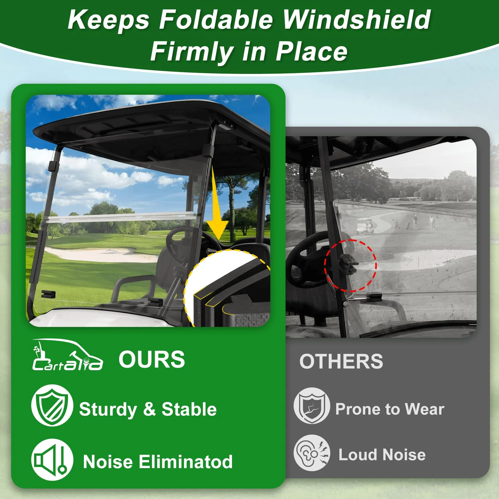 Cartalia Golf Cart Windshield Top Retaining Clips, 1-Inch Rail image 4