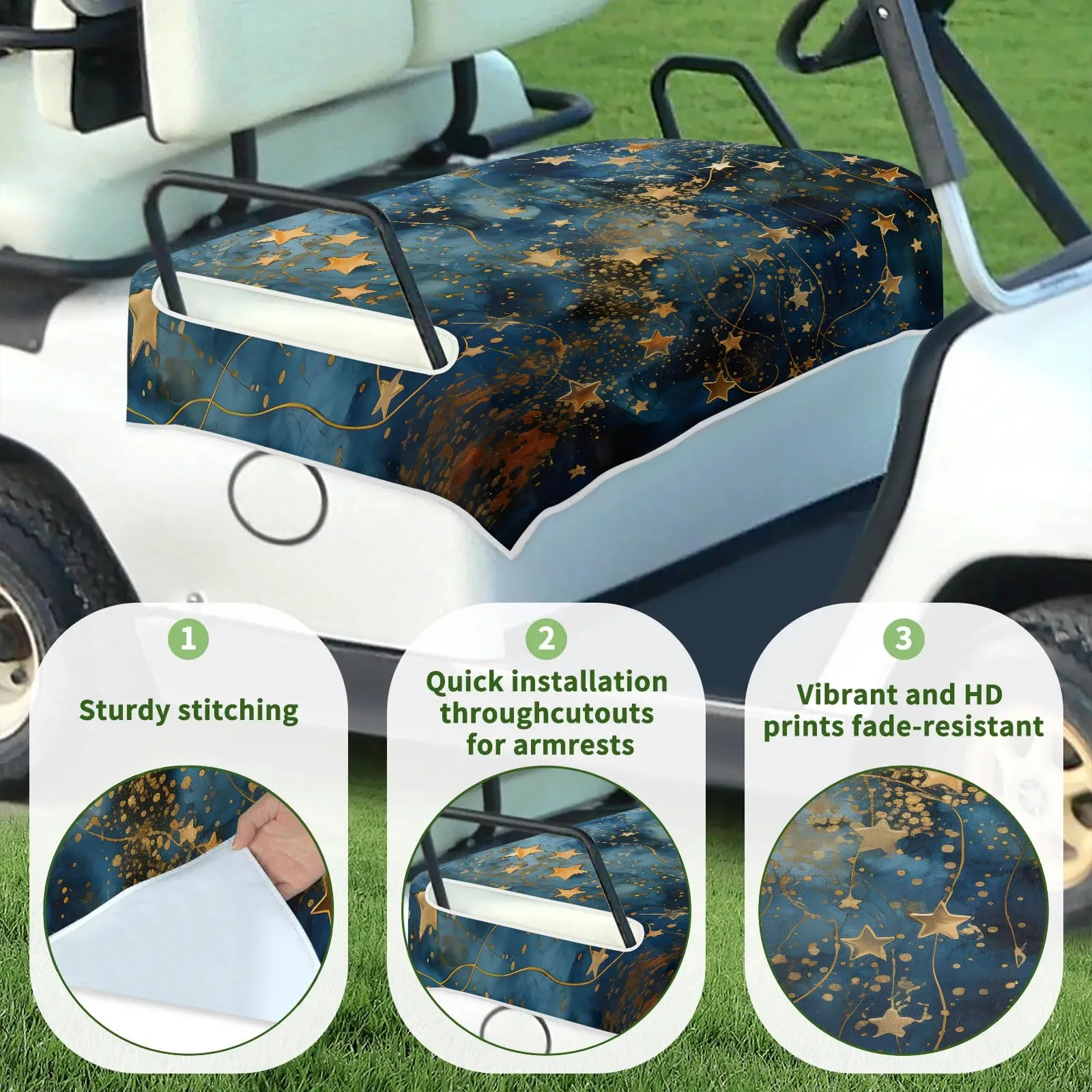 Tiveruda Golf Cart Seat Cover for Double Seats, 51 x 31 in image 3
