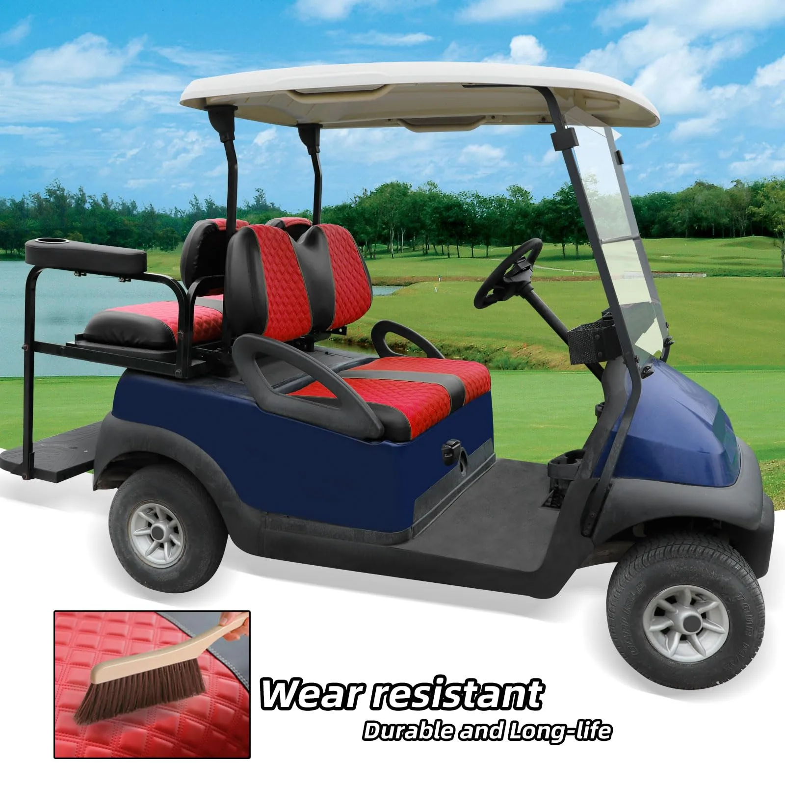 Roykaw Red Seat Covers for Club Car Precedent image 2