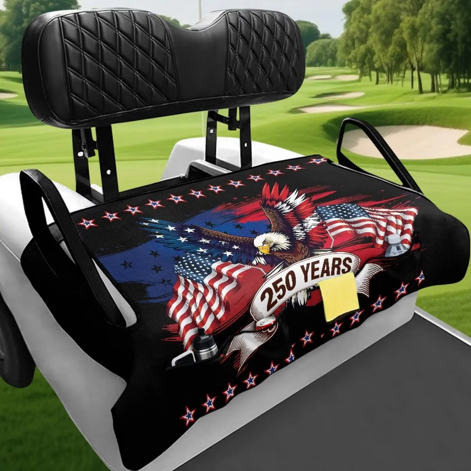 ELEQIN Golf Cart Seat Cover with 4 Storage Pockets image 2
