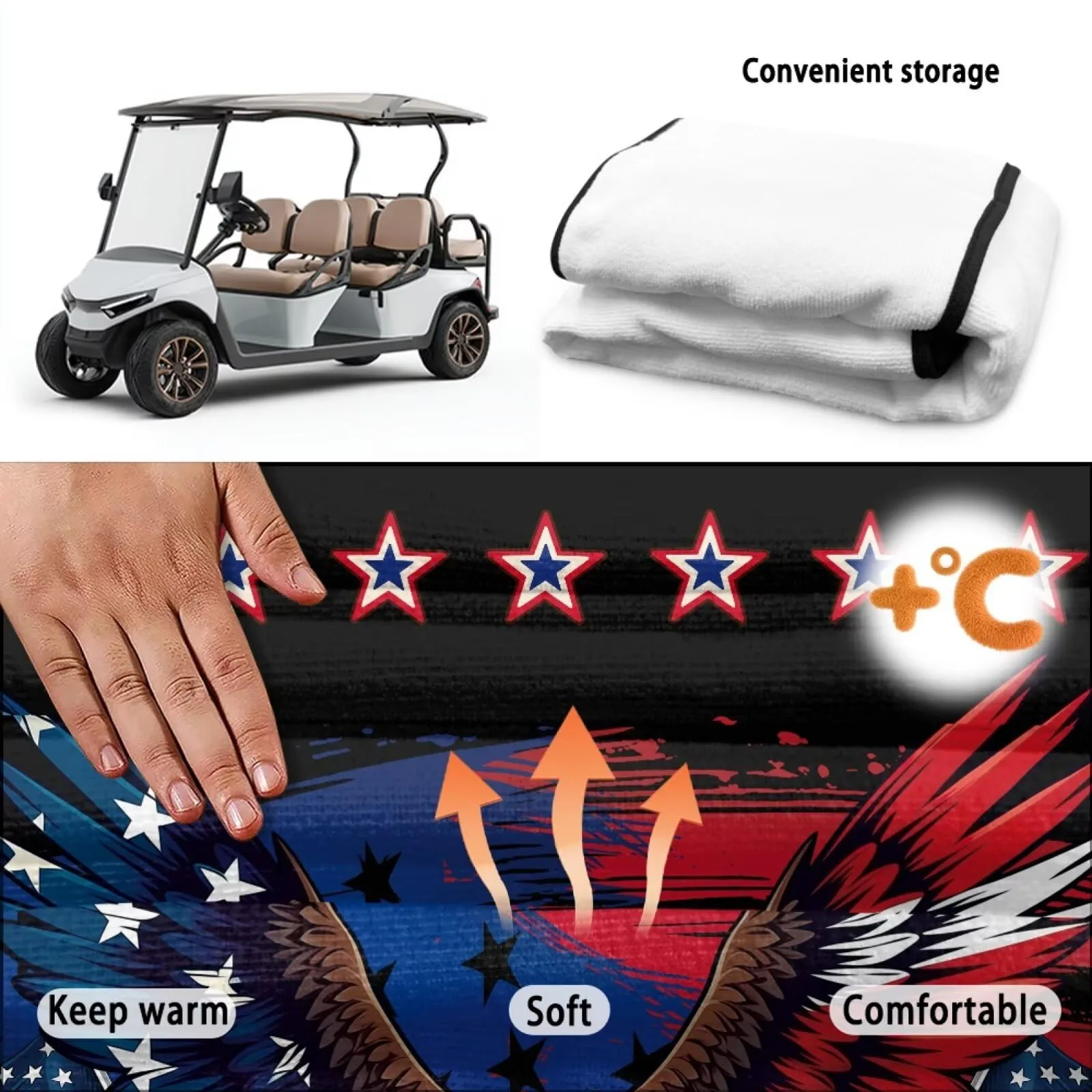 ELEQIN Golf Cart Seat Cover with 4 Storage Pockets image 4