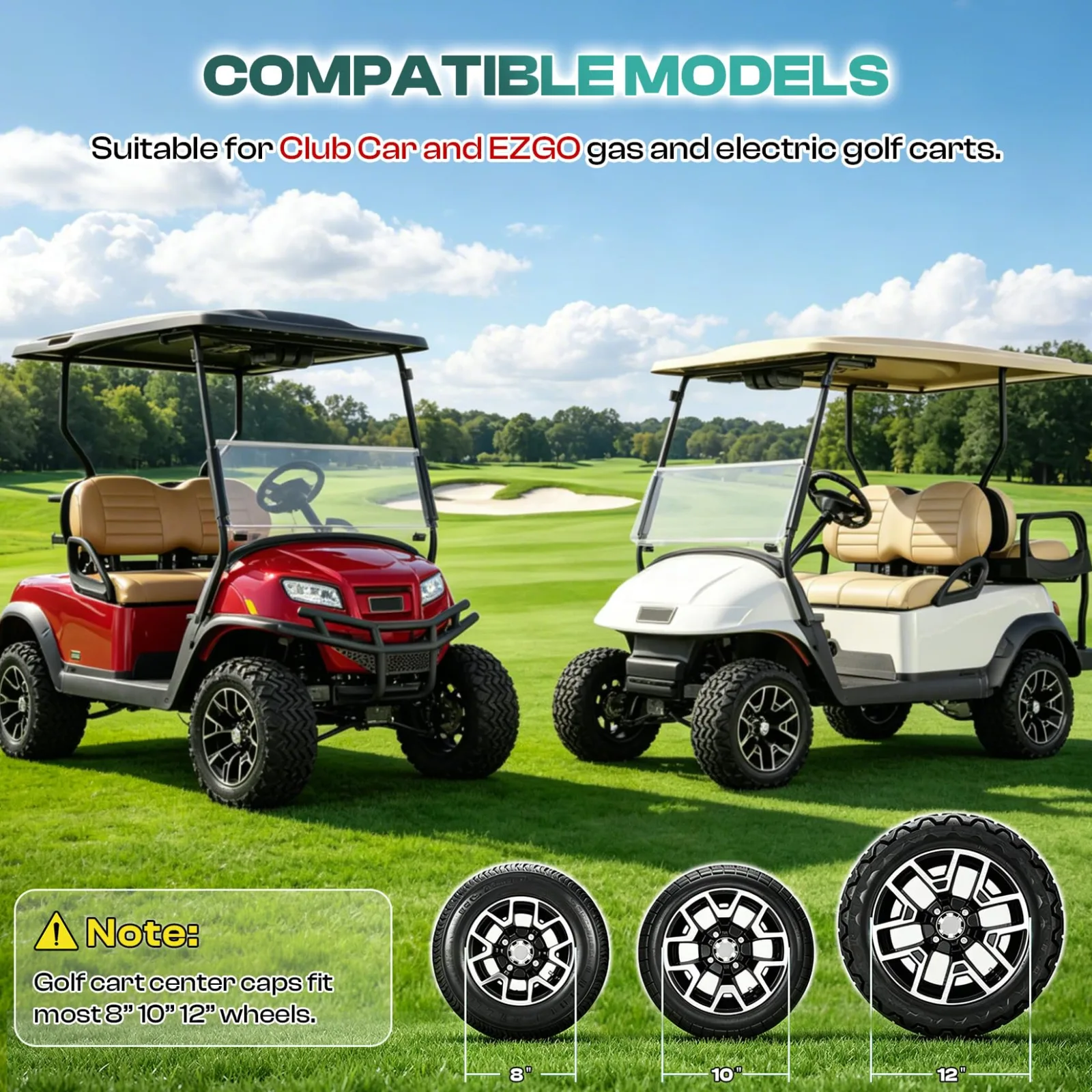 DRIVE UP DU00019 Golf Cart Hub Caps and Lug Nut Kit image 4