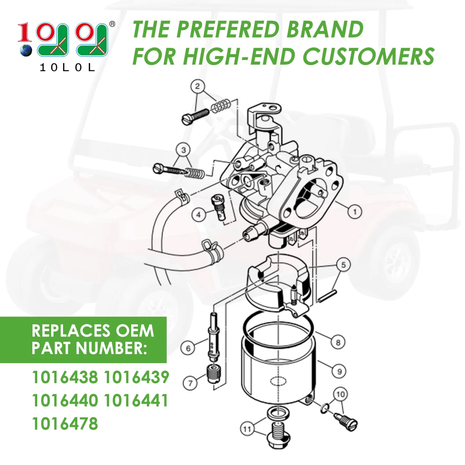 10L0L Carburetor Fuel Pump Kit for Club Car FE290 image 2