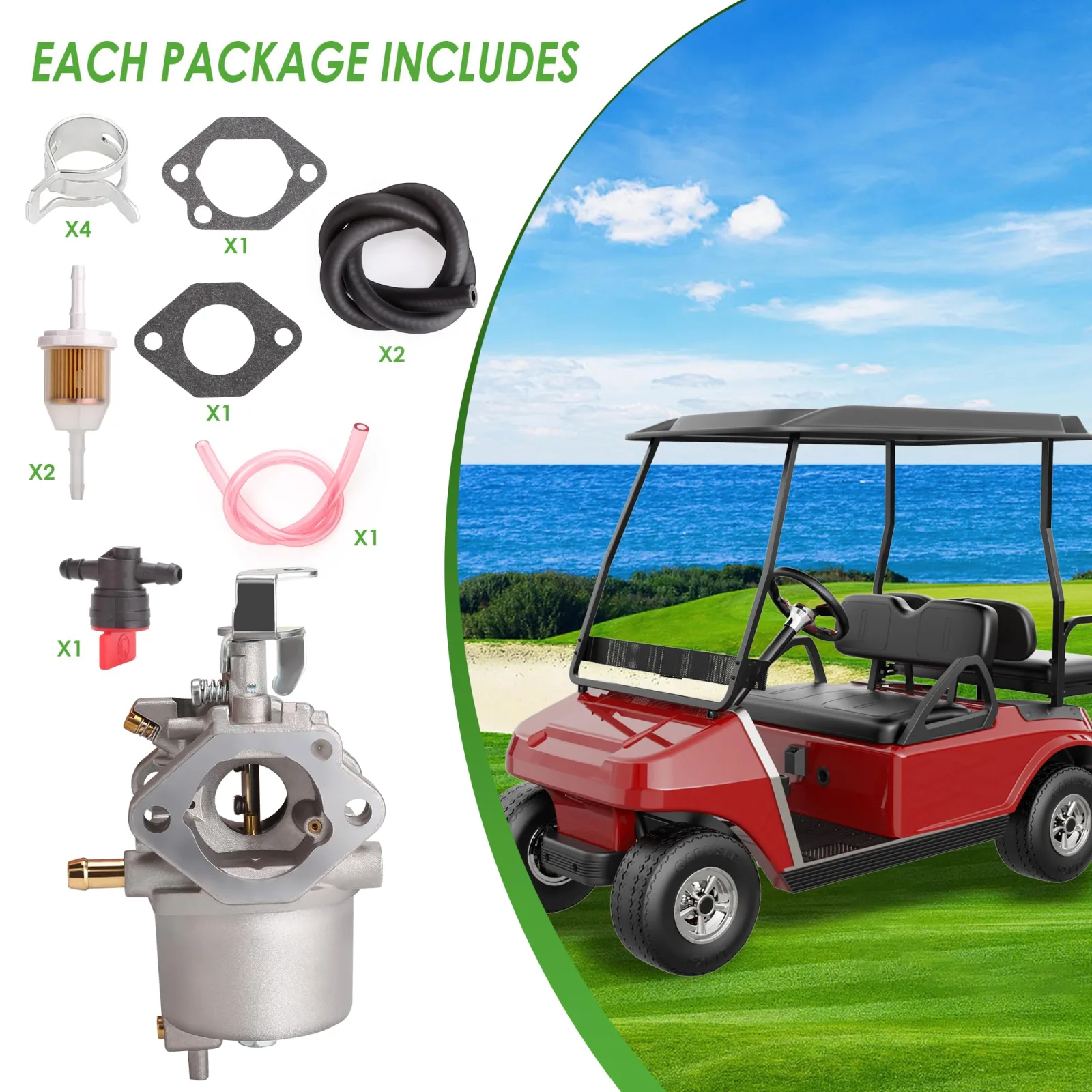 10L0L Carburetor Fuel Pump Kit for Club Car FE290 image 3