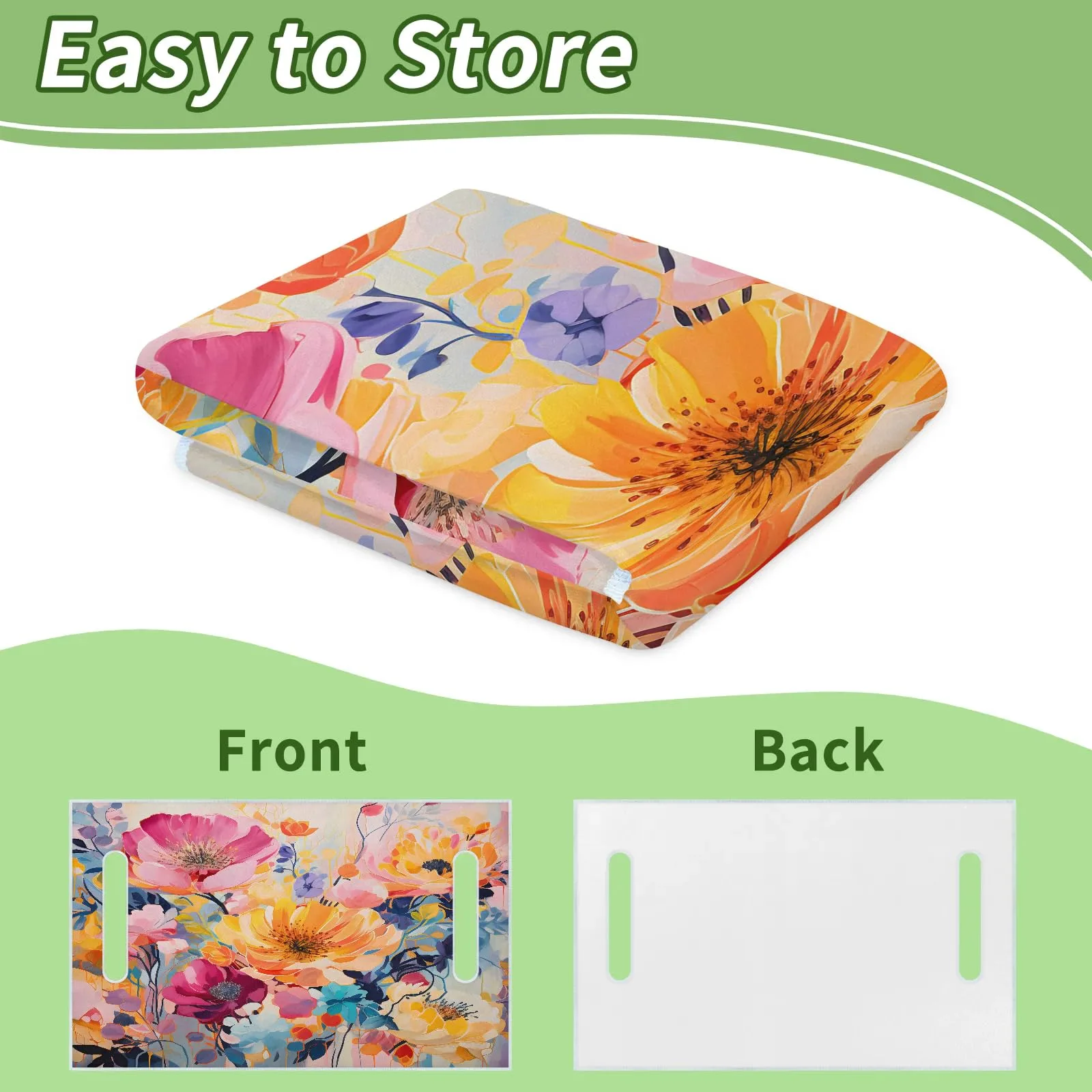 Tiveruda Watercolor Flowers 51" x 31" Universal Golf Cart Seat Cover image 4