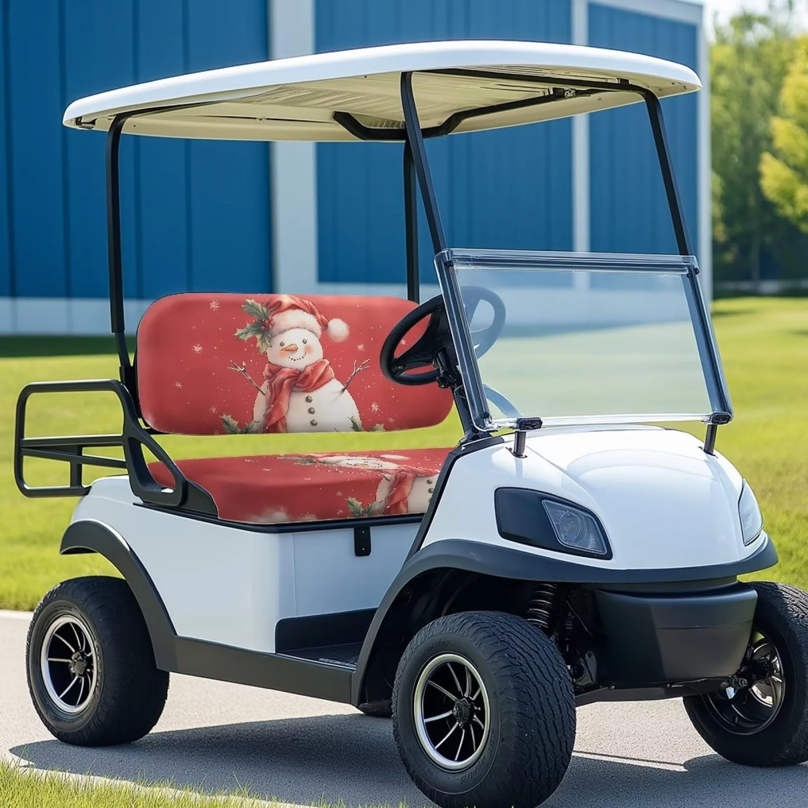 Quidrwyo Snowman Berry Golf Cart Seat Cover Set image 3