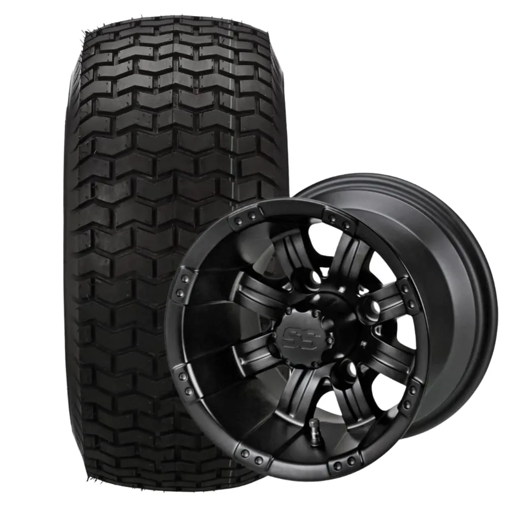 REVENGE 10-Inch Matte Black Golf Cart Wheels and Tires image 2