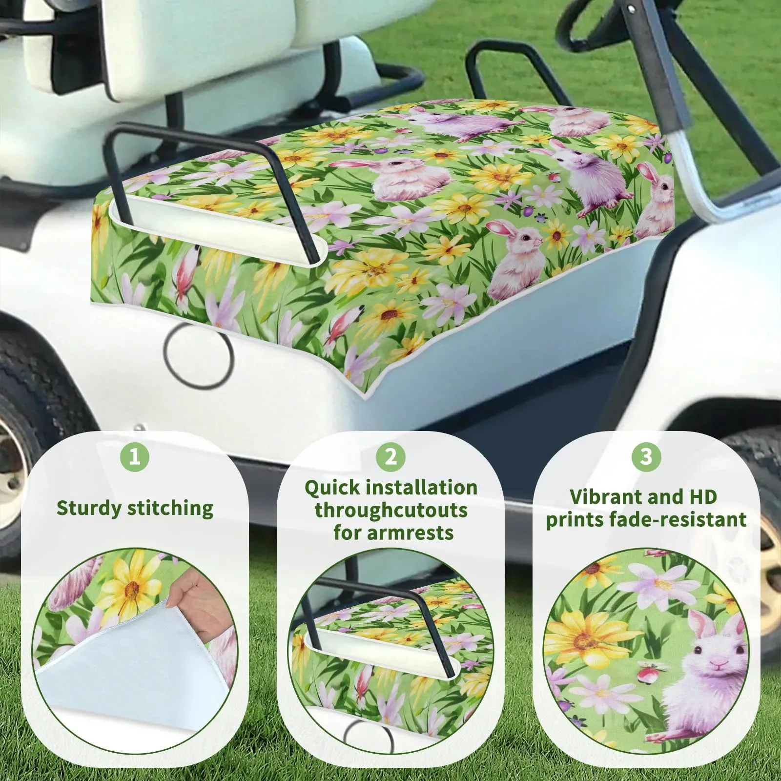 Tiveruda Golf Cart Seat Cover for Double Seats, 51 x 31 in image 3